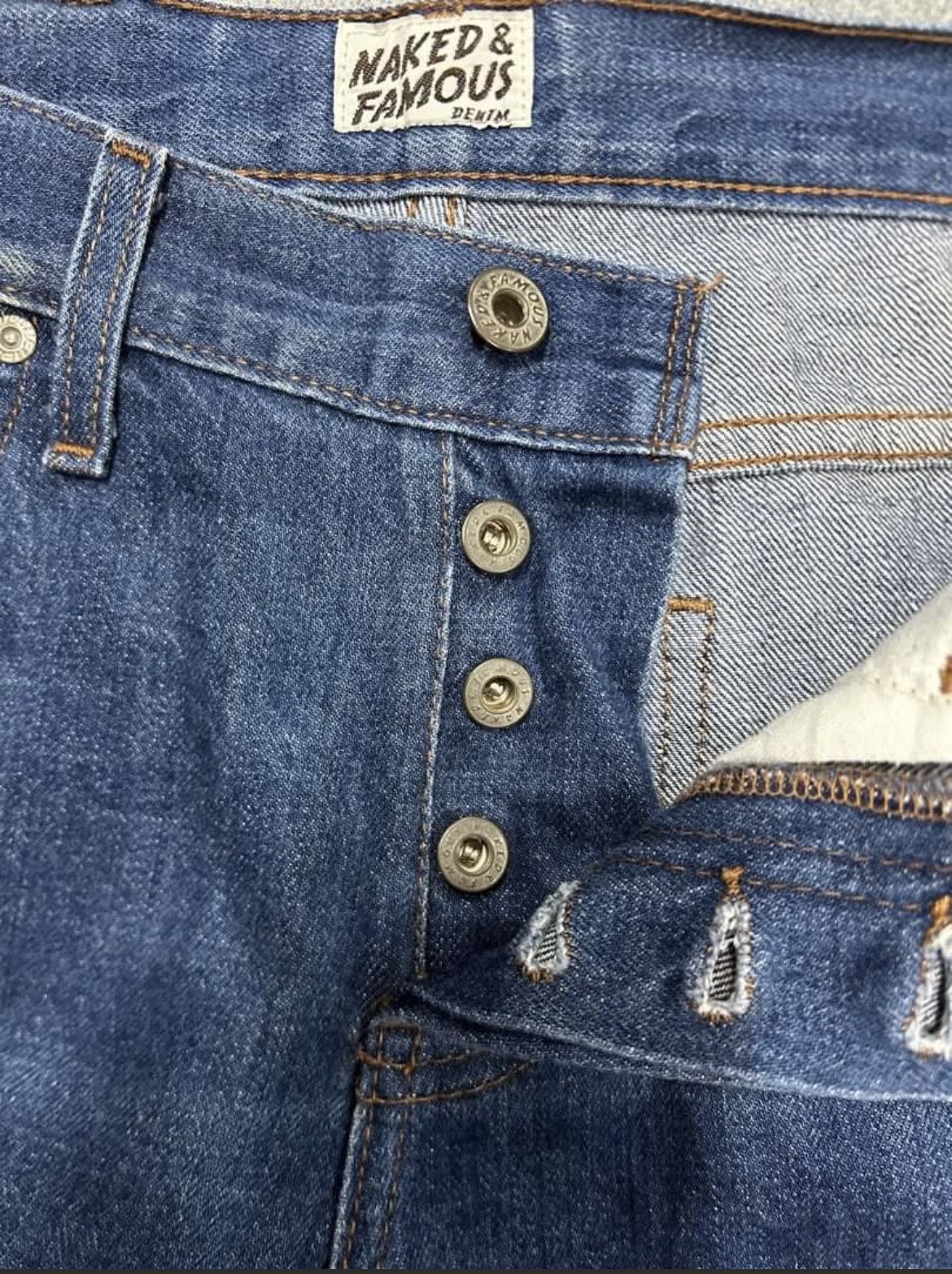 Japanese Brand × Naked & Famous Naked & Famous Denim Pant Weird Guy Natural Indigo Selvedge Size US 32 / EU 48 - 7 Thumbnail