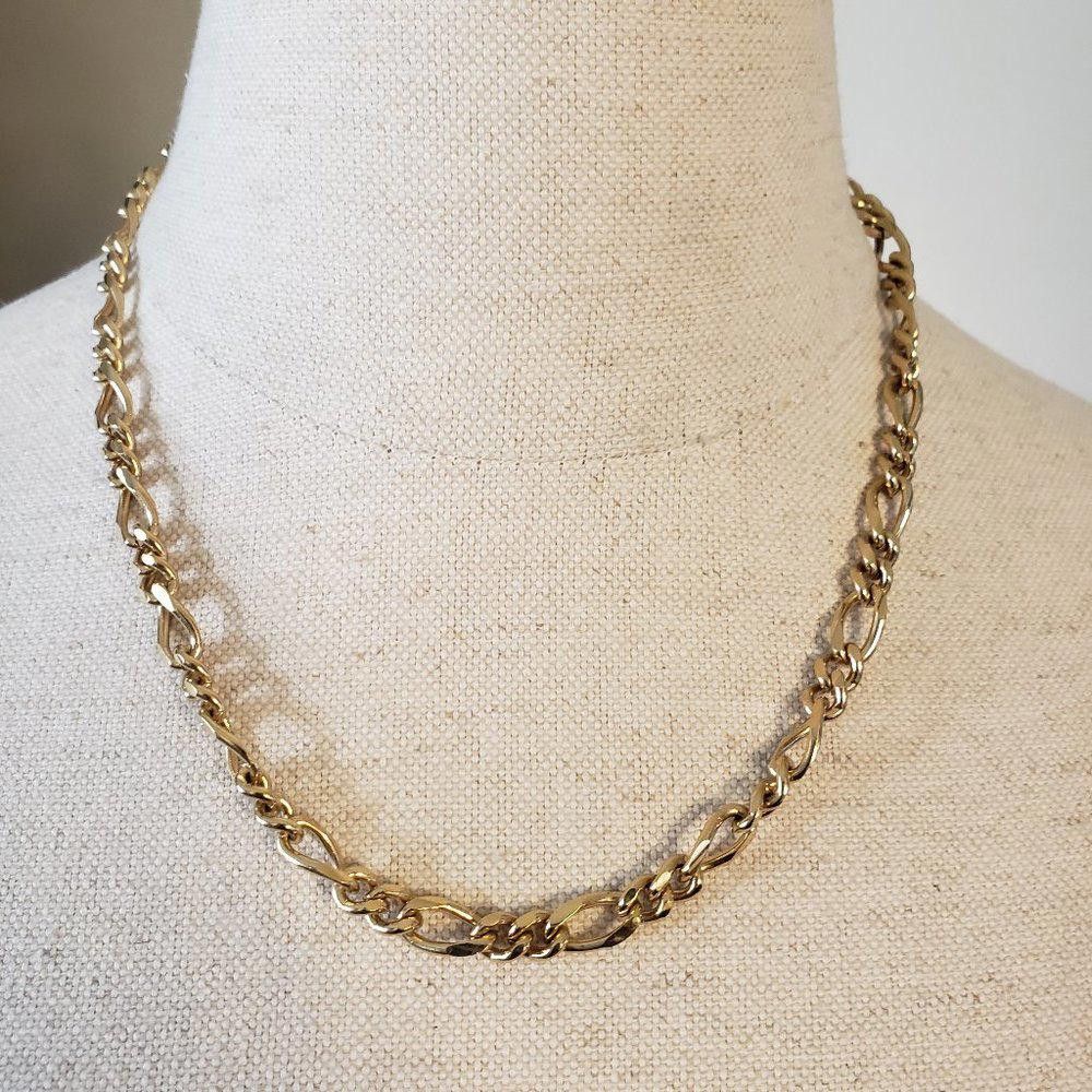 Designer 24kt Gold Filled Figaro Link 18" Necklace Size ONE SIZE - 1 Thumbnail