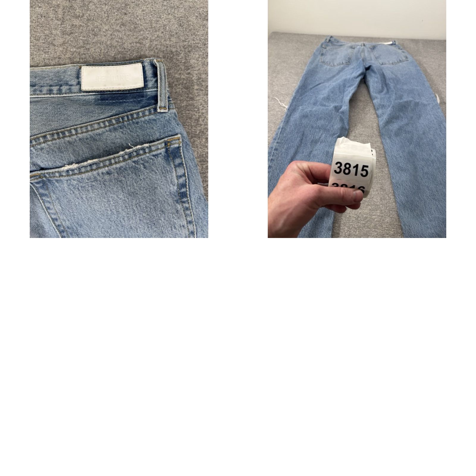 RE/DONE Re/Done Jeans Womens Cotton Denim Distressed High-Rise Tapered Blue Size 29 Jeans (Blue) Womens Regular 30in Inseam 32in Waist Size 29" - 9 Thumbnail