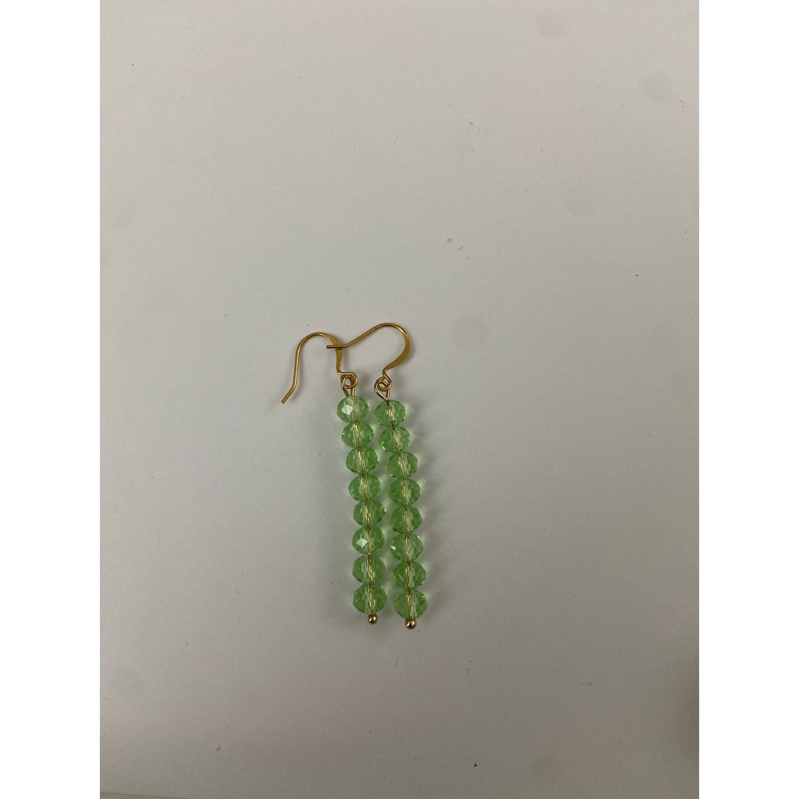 Handmade Light green glass bead earrings Size ONE SIZE - 1 Thumbnail