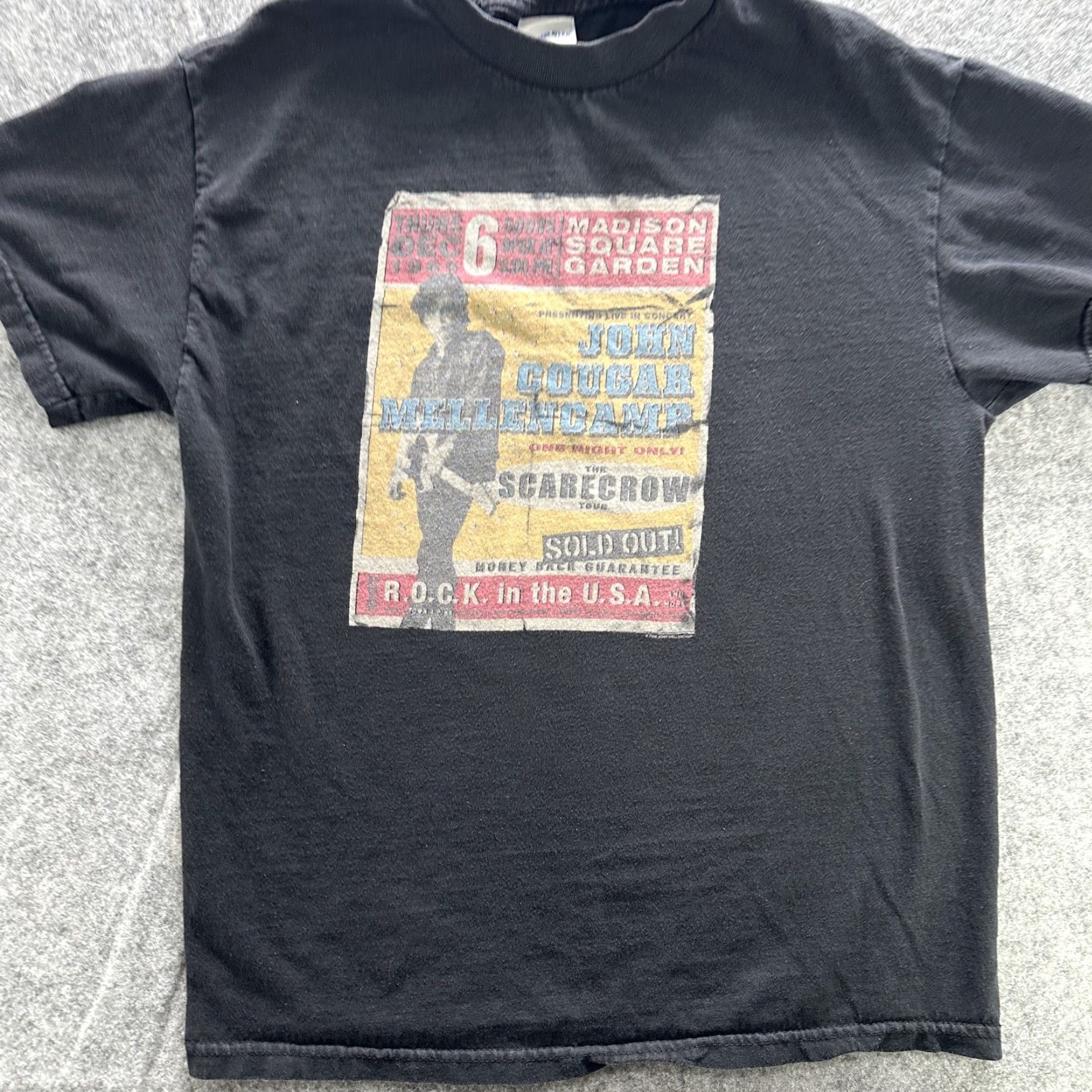 Cougar VINTAGE John Cougar Mellencamp Shirt Mens M Black Scarecrow Tour Rock 80s Size US M / EU 48-50 / 2 - 2 Thumbnail