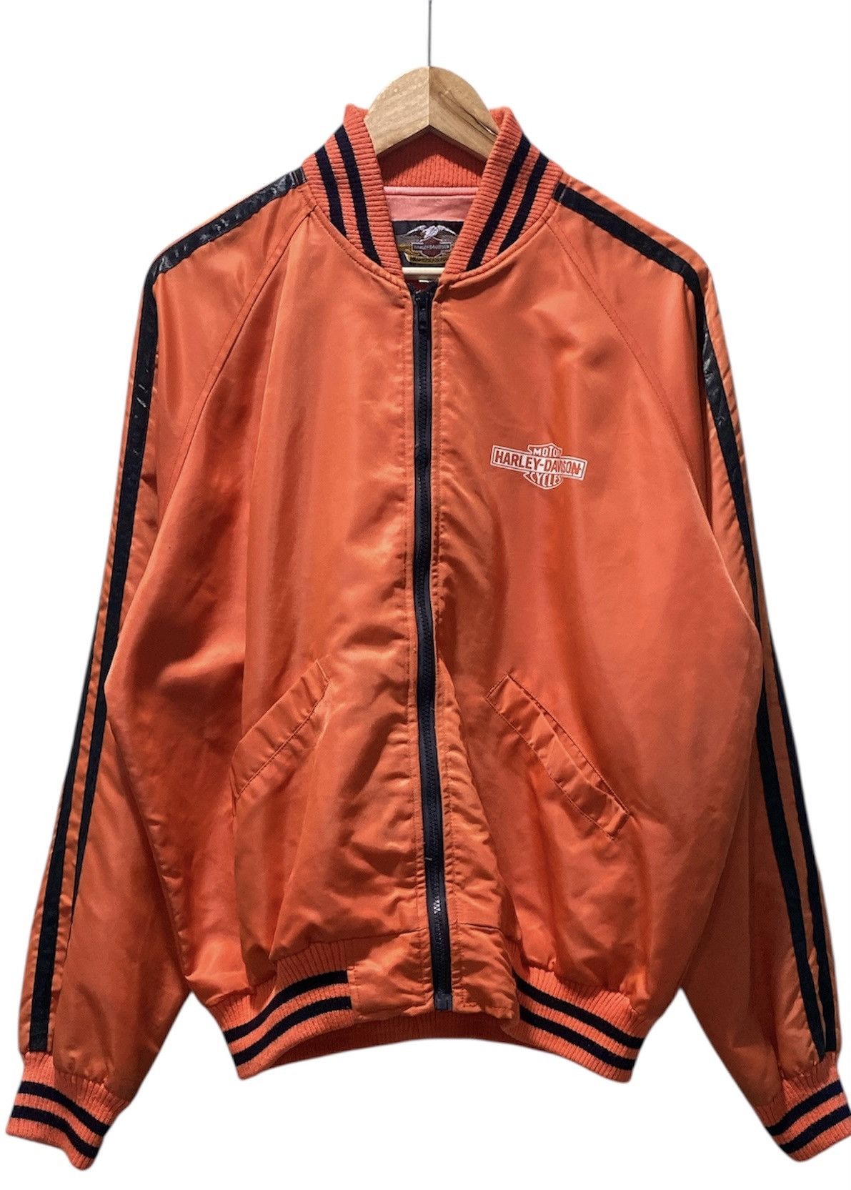 Harley Davidson Vintage Harley Davidson Bomber Jacket Stripes Made Japan Size US XL / EU 56 / 4 - 2 Thumbnail