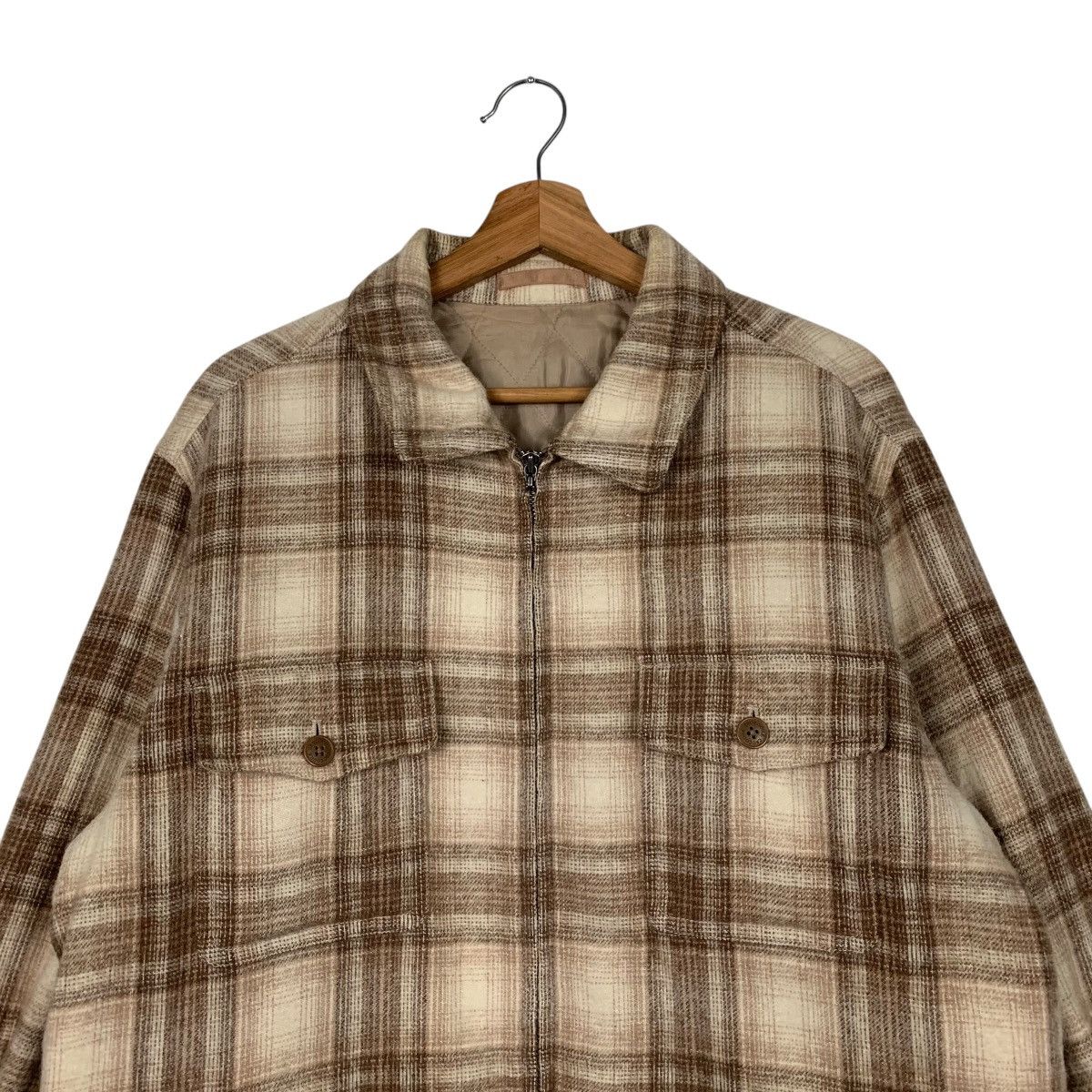 Japanese Brand CROCODILE Checked Four Pocket Flannel Jacket #1662-C74 Size US M / EU 48-50 / 2 - 2 Thumbnail