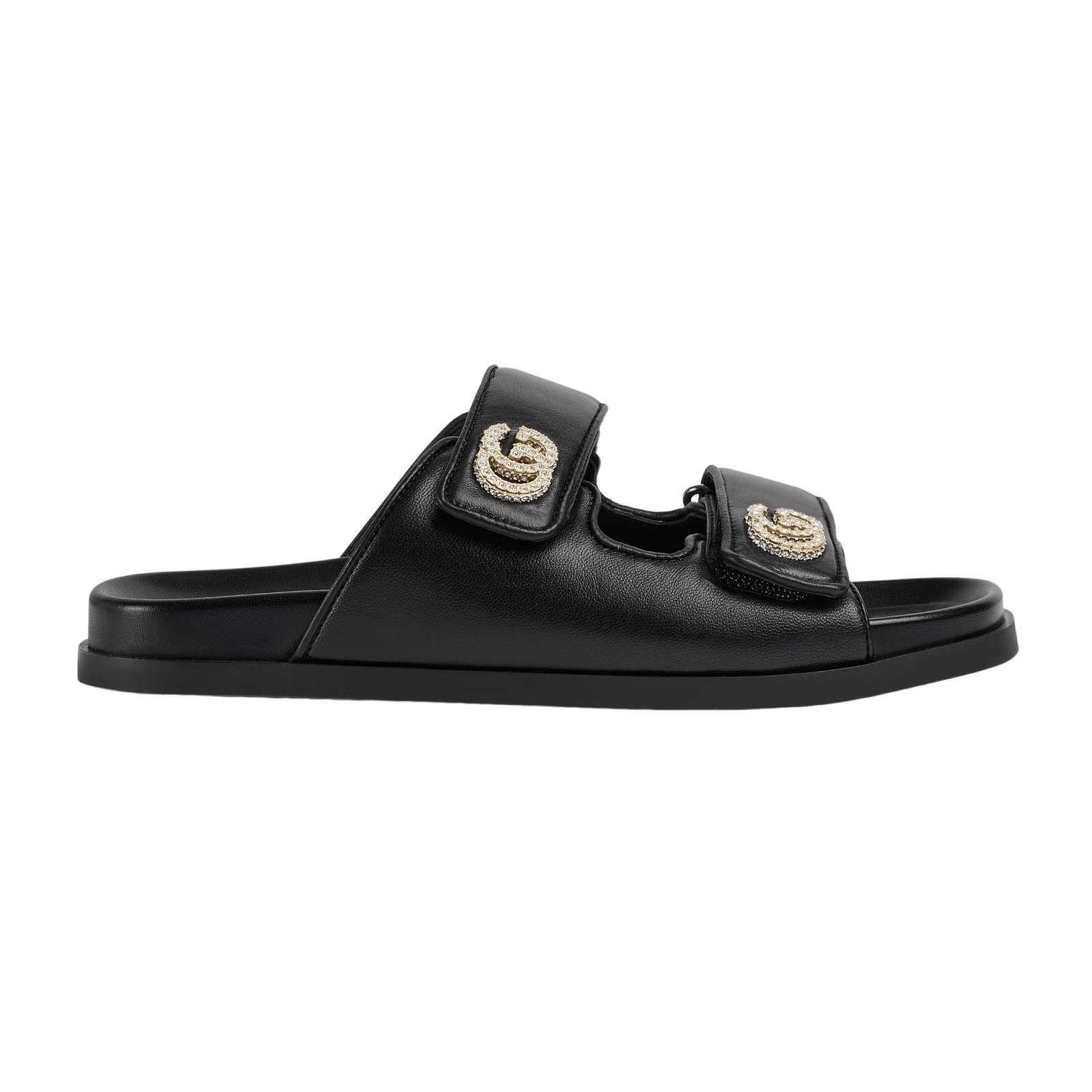 Gucci GUCCI Double G Black Leather Slide Sandals New Authentic Size US 6.5 / IT 36.5 - 1 Thumbnail