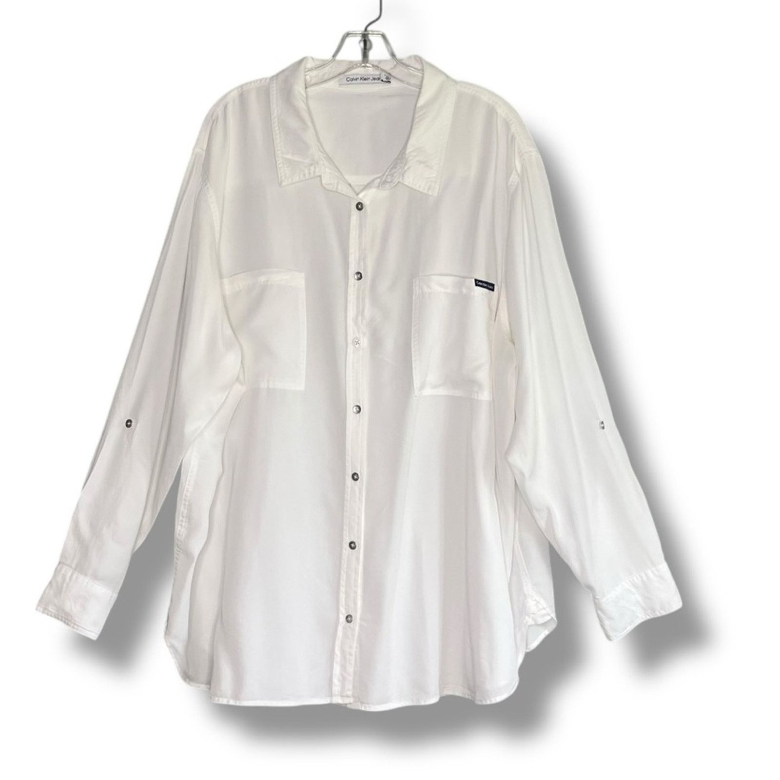 Calvin Klein Calvin Klein Jeans Trendy Plus Size Utility Shirt NEW Size 3XL / US 20-22 - 2 Thumbnail