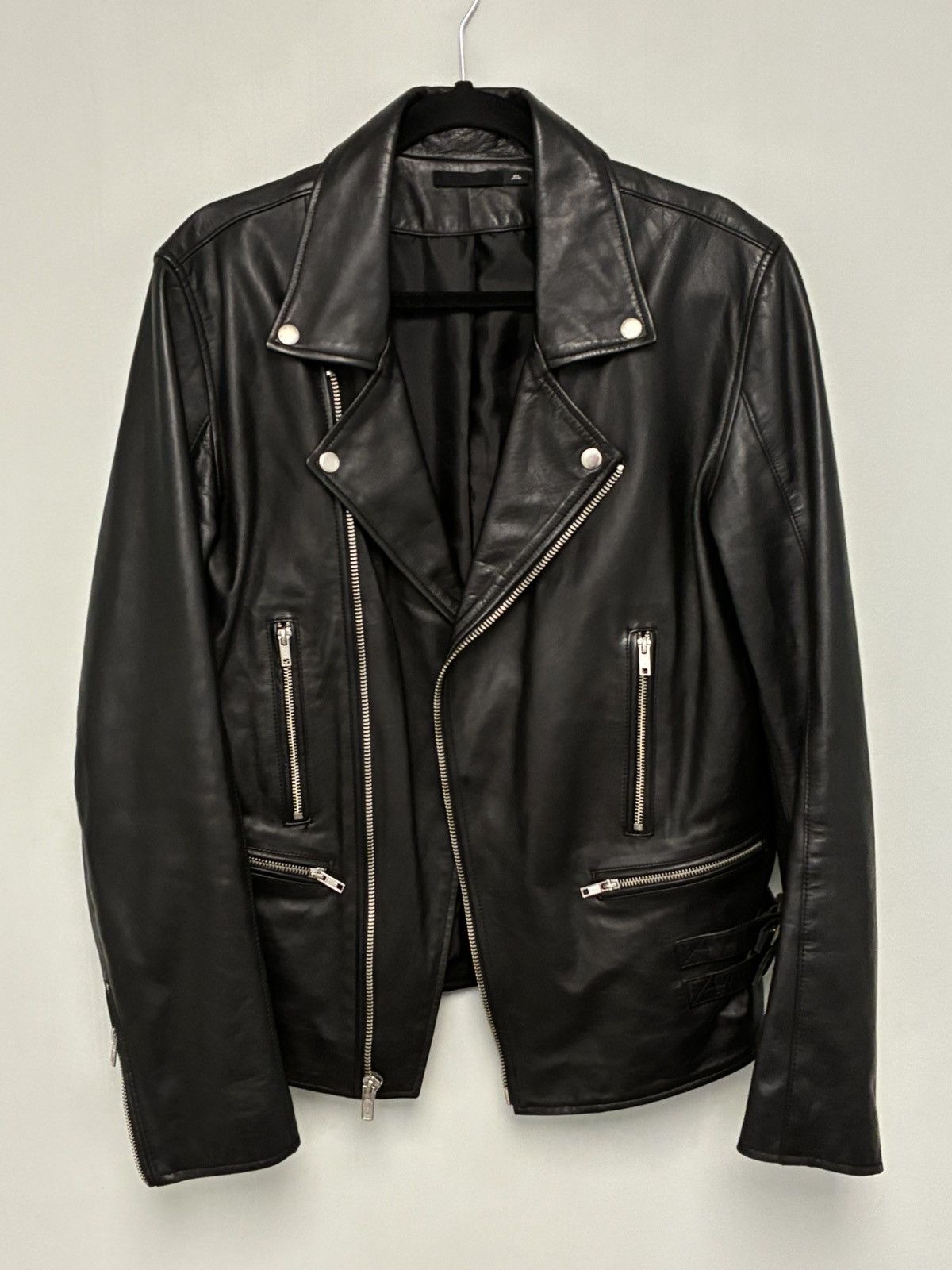 Blk Dnm Black Leather Biker Jacket Size Medium. Size US M / EU 48-50 / 2 - 10 Thumbnail