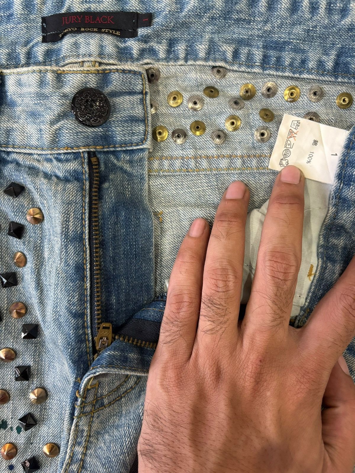 If Six Was Nine Vintage Japanese Brand Crazy Punk Distress Bootcut Jeans Size US 32 / EU 48 - 9 Thumbnail