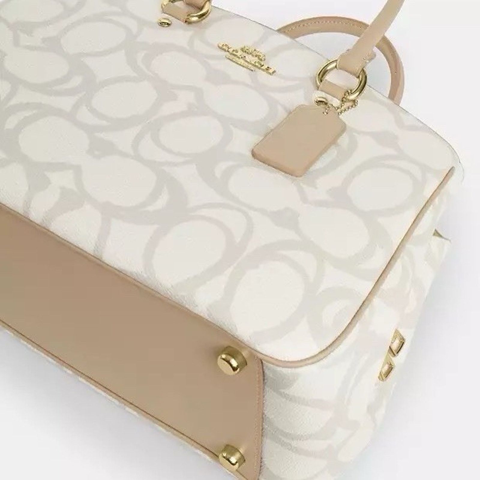 Coach NWT Coach Savannah Carryall Bag In Sketch Gold/Ivory CBH92 Size ONE SIZE - 10 Thumbnail