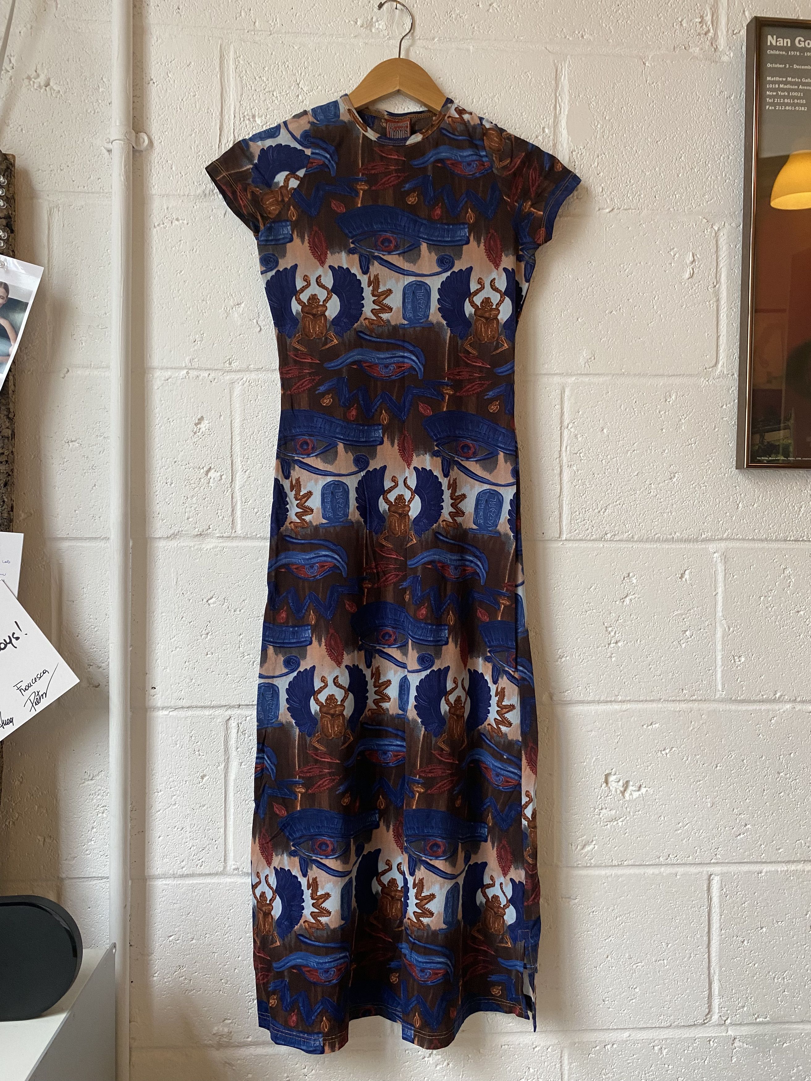 Jean Paul Gaultier JPG Egypt SS1997 Eye of Horus Scarab Hieroglyph Maxi Dress Size XS / US 0-2 / IT 36-38 - 2 Thumbnail