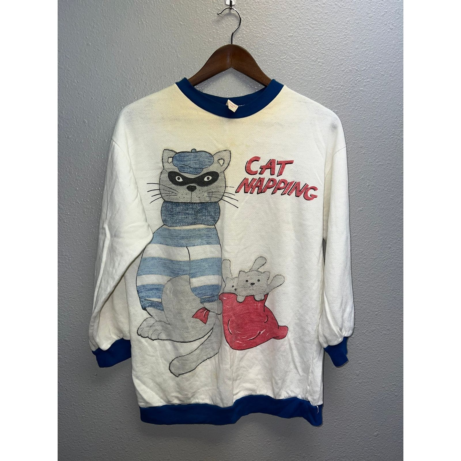 Vintage Vintage Cat Sleeper Shirt Napping Nap Graphic Top Tee 80s 13 Size XL / US 12-14 / IT 48-50 - 1 Thumbnail