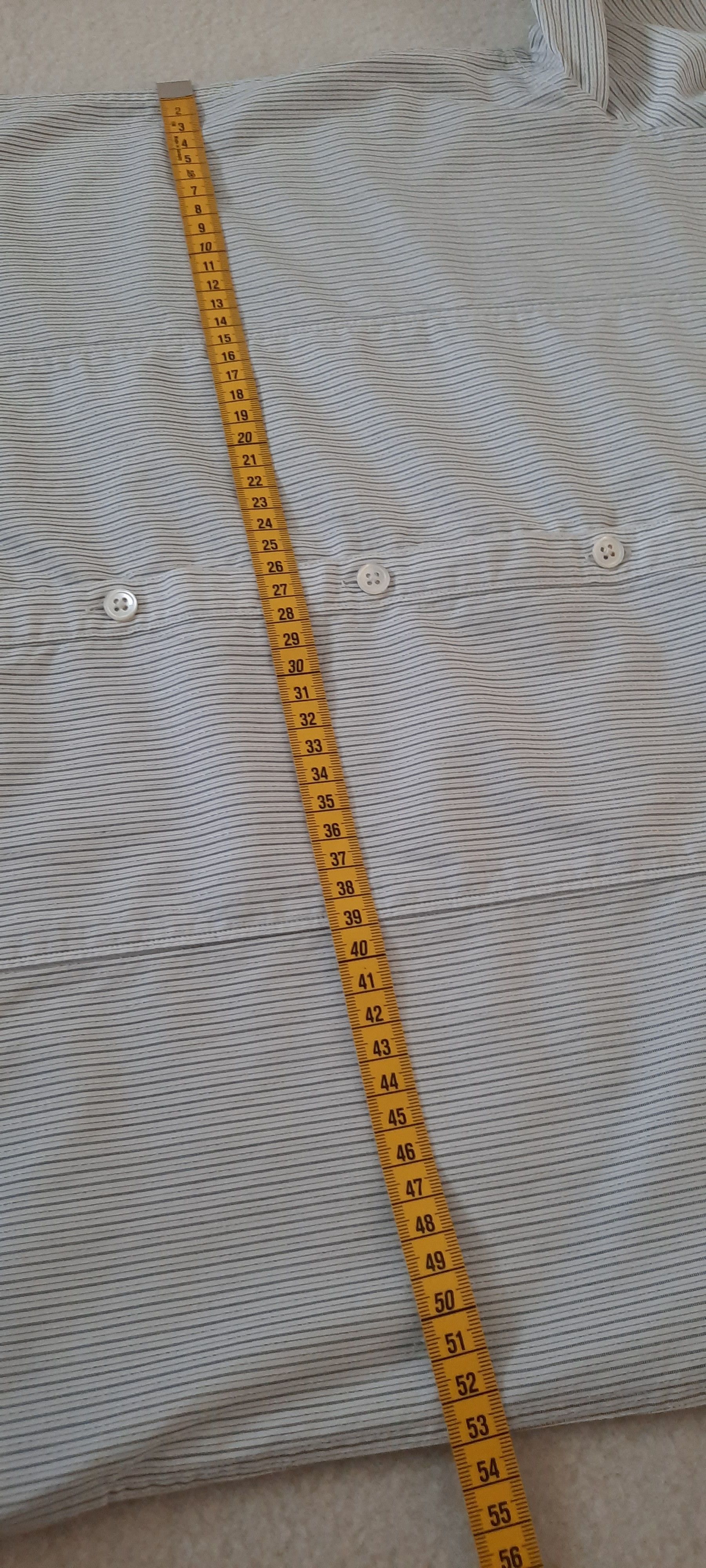 John Varvatos JOHN VARVATOS Men's Long-Sleeved Shirt, White Gray Striped M Size US M / EU 48-50 / 2 - 18 Thumbnail