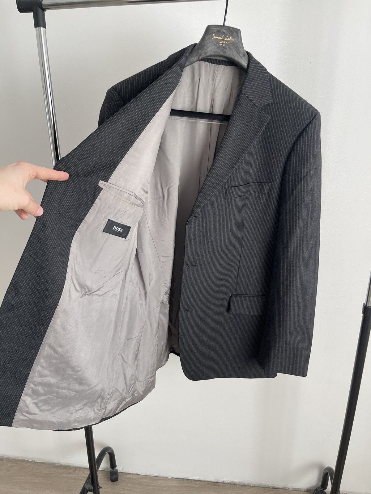Hugo 🔥Vintage Hugo boss blazer grey classic jacket / sport coat Size 46R - 4 Thumbnail