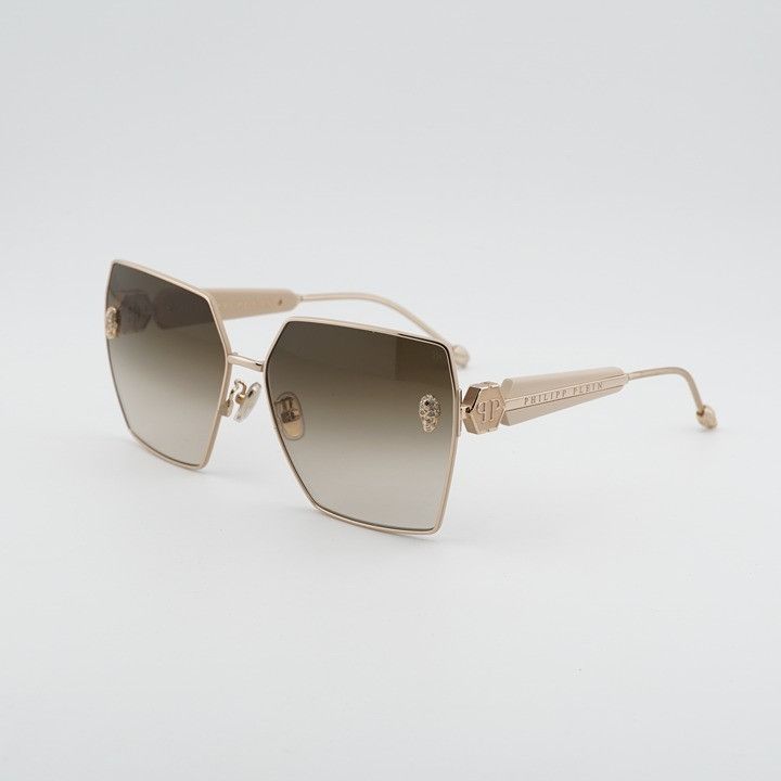 Philipp Plein Philipp Plein SPP122S 0F47 Sunglasses Gold Square Frame Size ONE SIZE - 1 Thumbnail