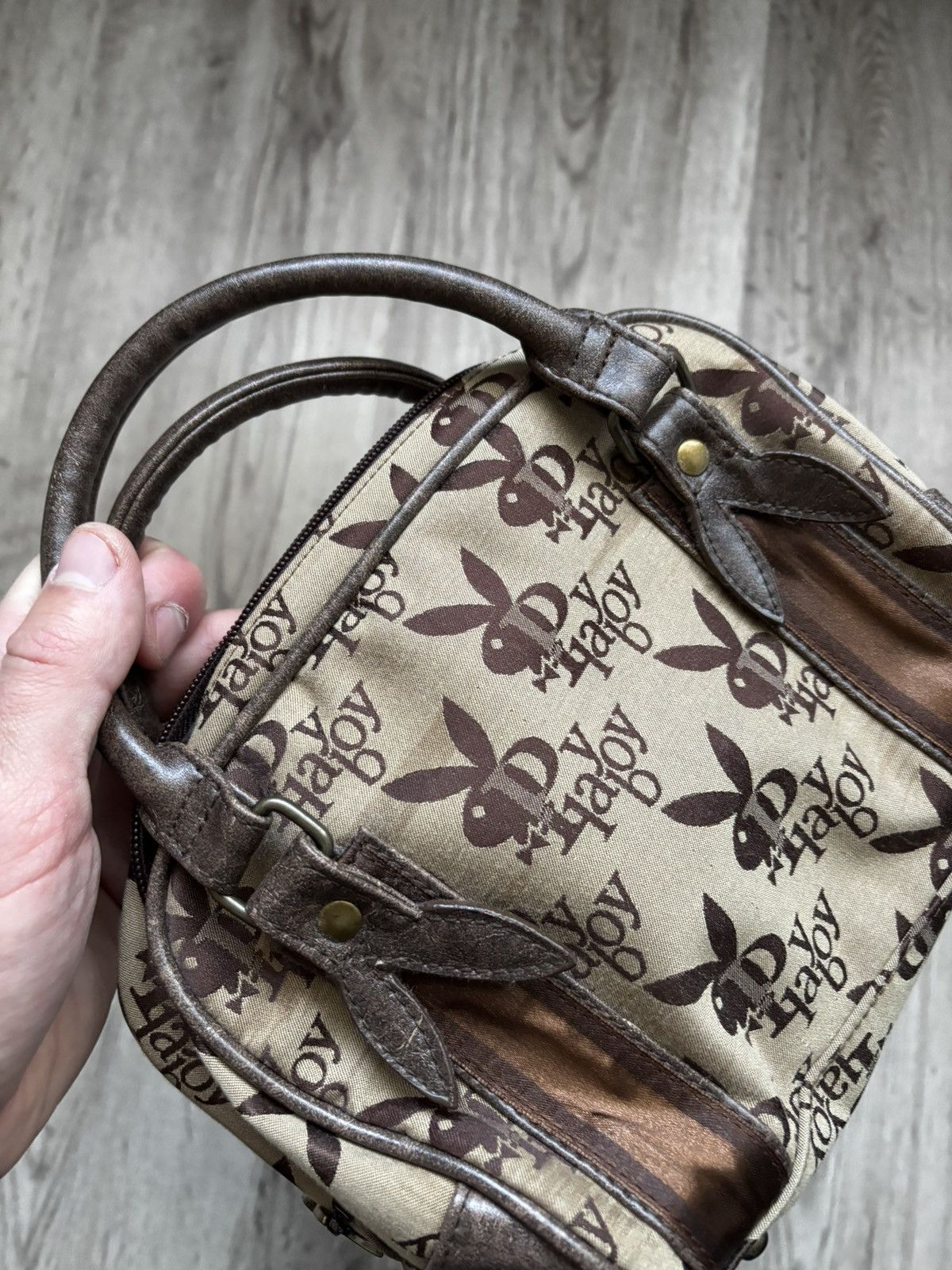 Playboy Playboy Monogram Mini Handbag Brown 2000s Vintage Size ONE SIZE - 21 Thumbnail