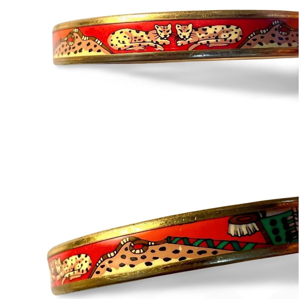 Hermes Vintage Hermes golden enamel bangle, panther Size ONE SIZE - 6 Thumbnail