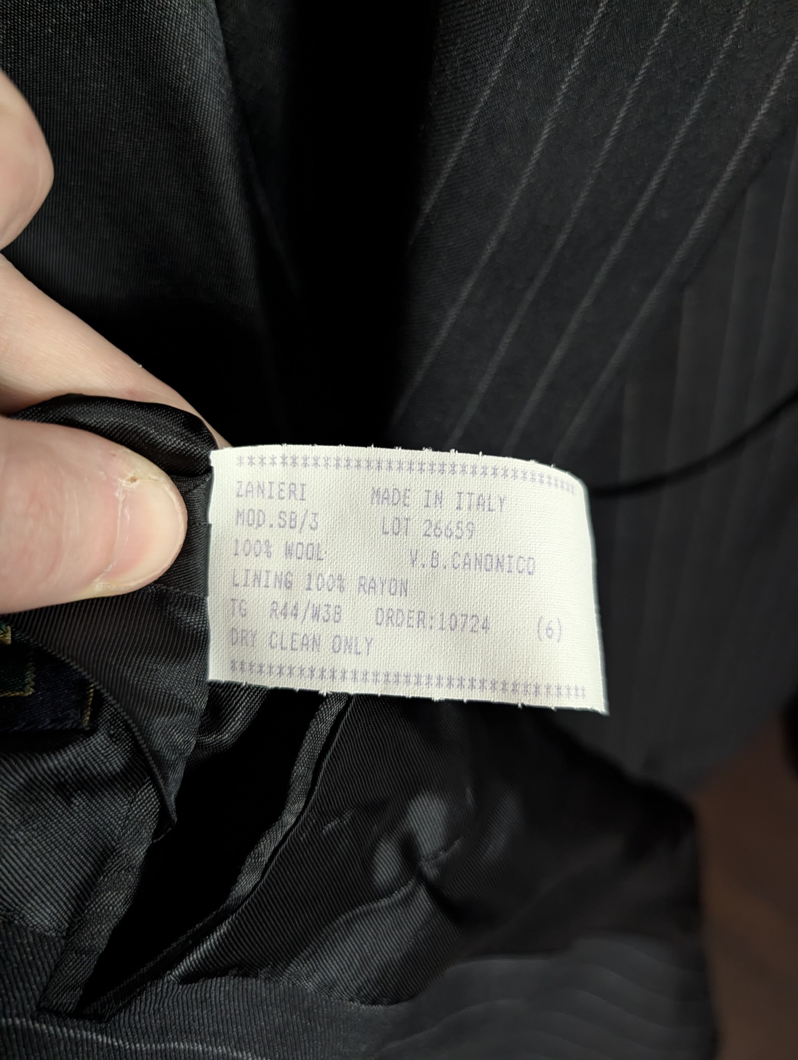 Zanieri Vitale Barberis Super 110s flannel wool striped jacket Size 44R - 11 Thumbnail