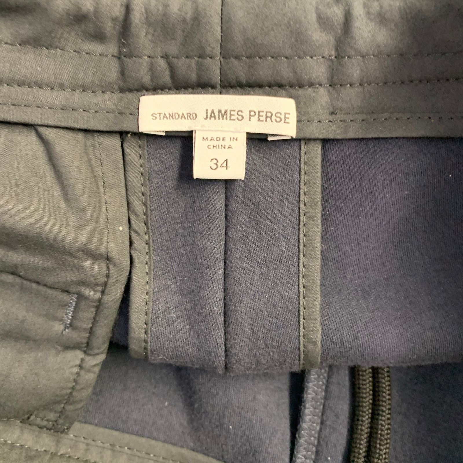 James Perse Size 34 Navy Cotton Blend Zip Pockets Tapered Casual Pants Size US 34 / EU 50 - 4 Thumbnail