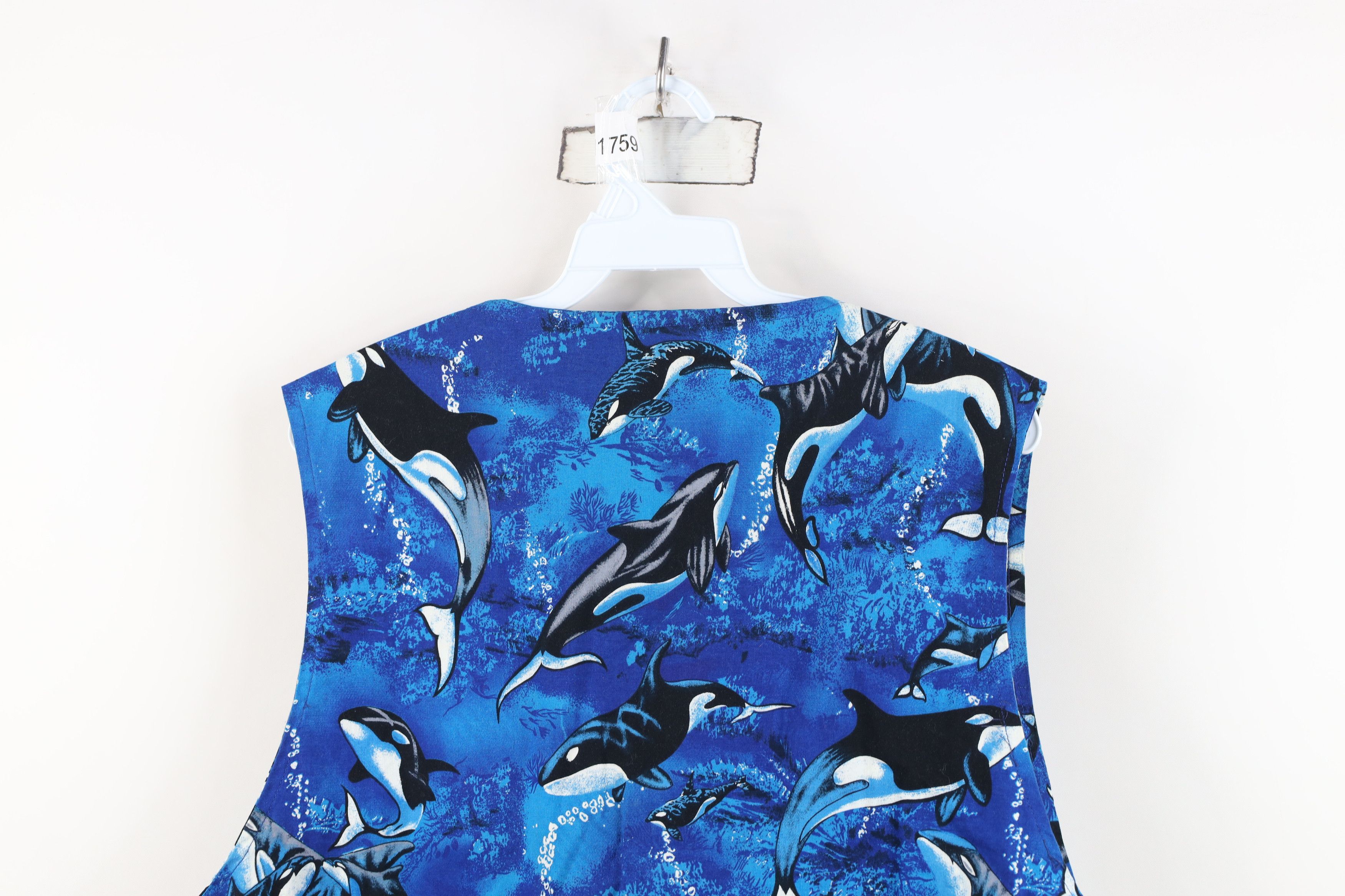 Vintage Vintage 90s Streetwear Whale All Over Print Open Front Vest Size XXL / US 16-18 / IT 52-54 - 10 Thumbnail