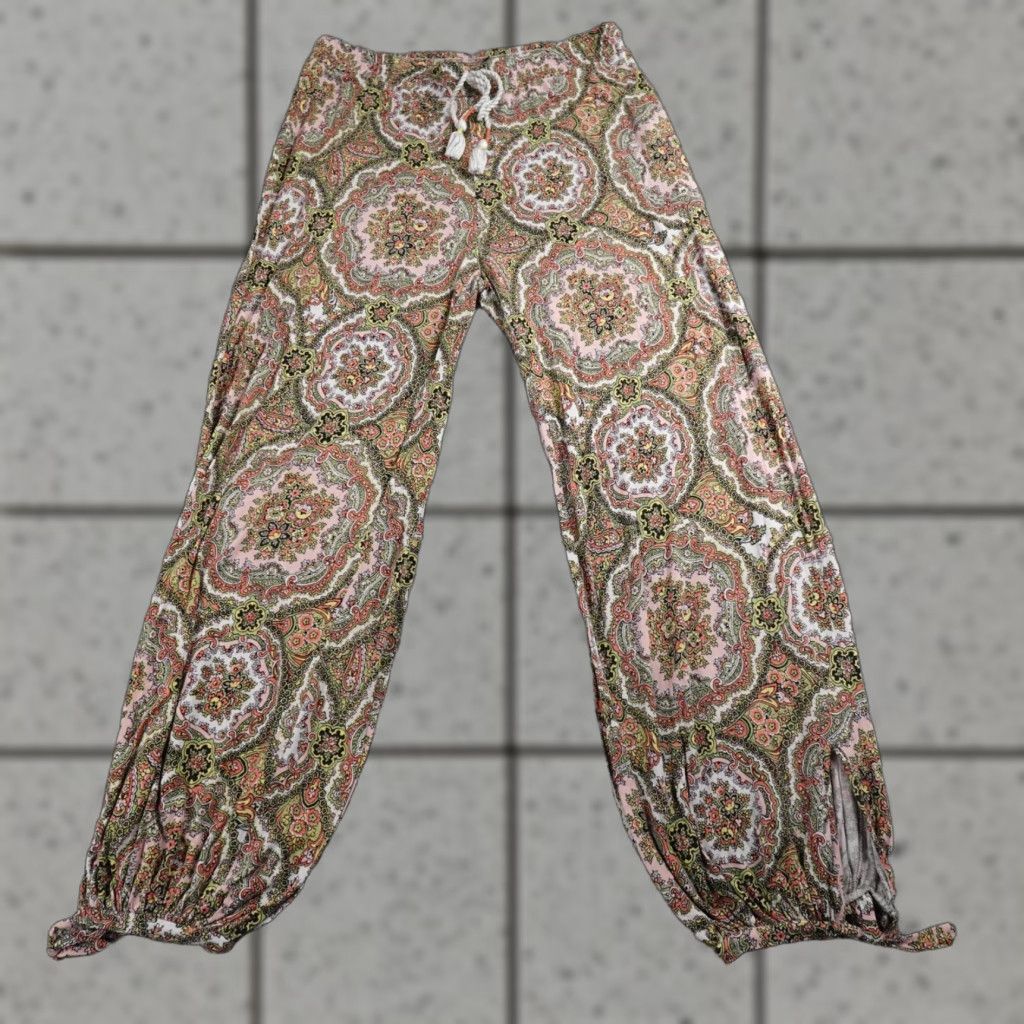 Anthropologie Anthropologie Pants Womens S Pull On Floral Paisley Harem Joggers Boho High Rise Drawstring Size 28" / US 6 / IT 42 - 1 Thumbnail