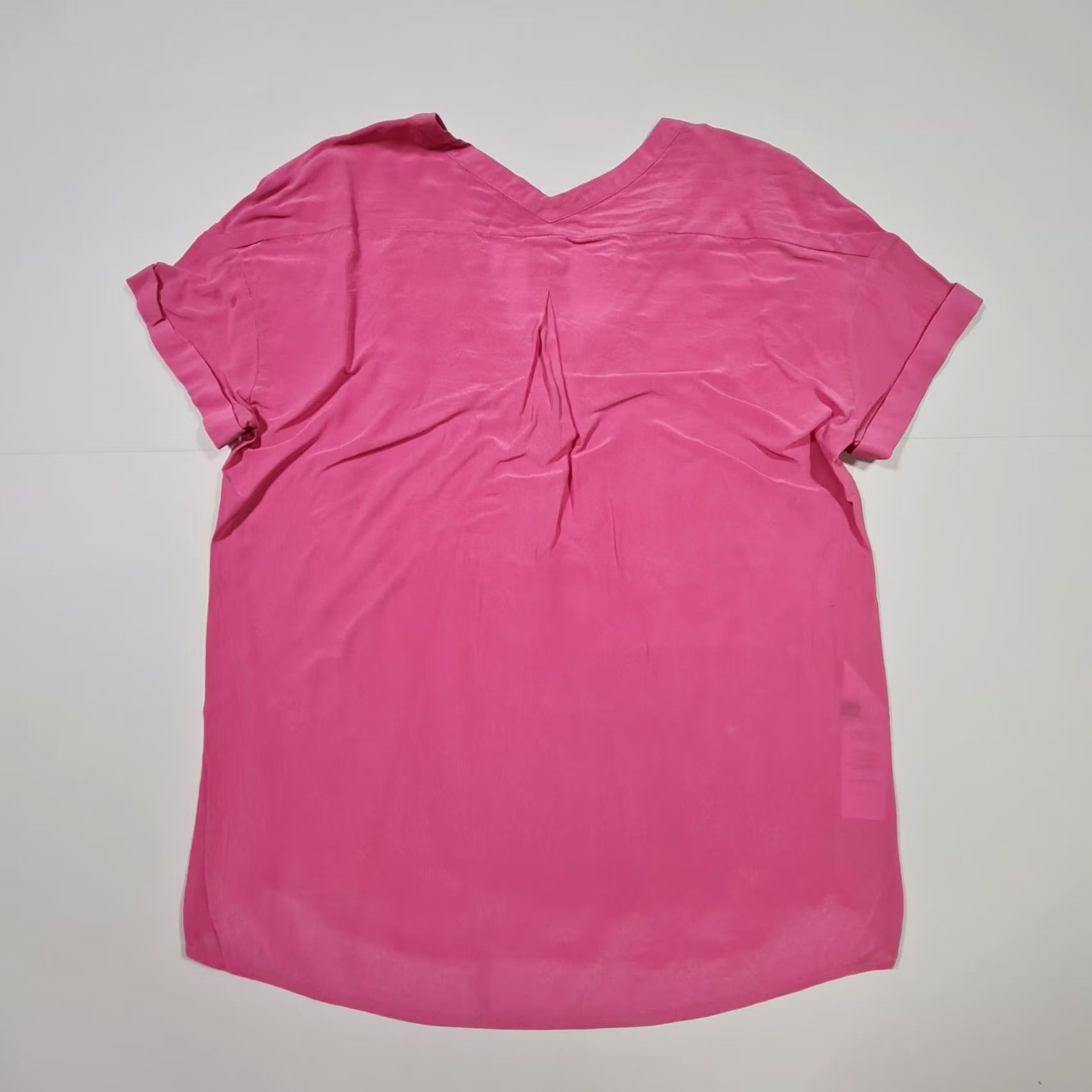 Vintage Comptoir Des Cotonniers Womens Silk Blouse Pink Small Short Sleeve V-Neck Top Size S / US 4 / IT 40 - 7 Thumbnail