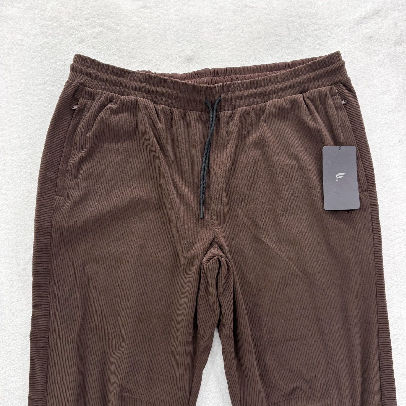 Fabletics Fabletics The Club Cord Pant Mens 2XL Brown Corduroy Sweatpants Zip Pocket NWT Size US 39 - 2 Thumbnail