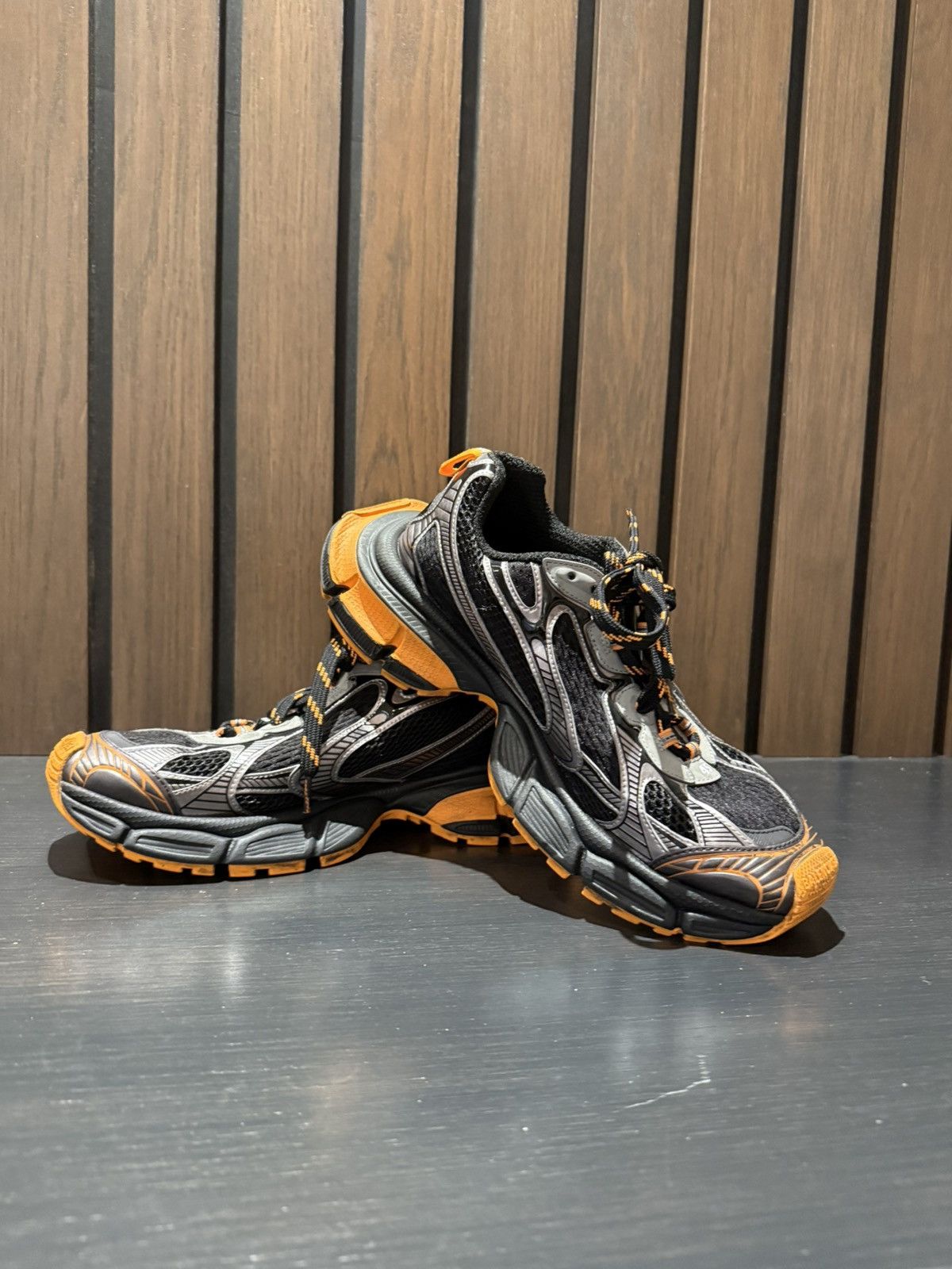 Balenciaga Balenciaga Runner Oversized Sole Sneakers – BLK/Orange/SLVR Size US 12 / EU 45 - 2 Thumbnail