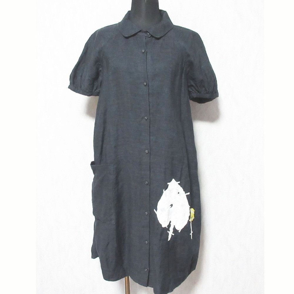 mina perhonen Mina Perhonen mina perhonen herbarium linen dress Textile Dresses DUTY FREE for USA Size ONE SIZE - 1 Thumbnail