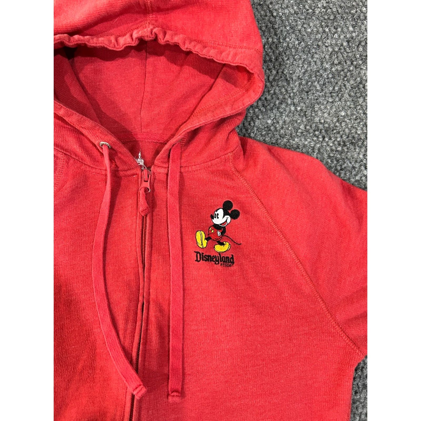 Disney Disney Mickey Mouse hoodie Womens Small S Hooded Embroidered Red Cotton Polyester Pullover Casual Size S / US 4 / IT 40 - 3 Thumbnail