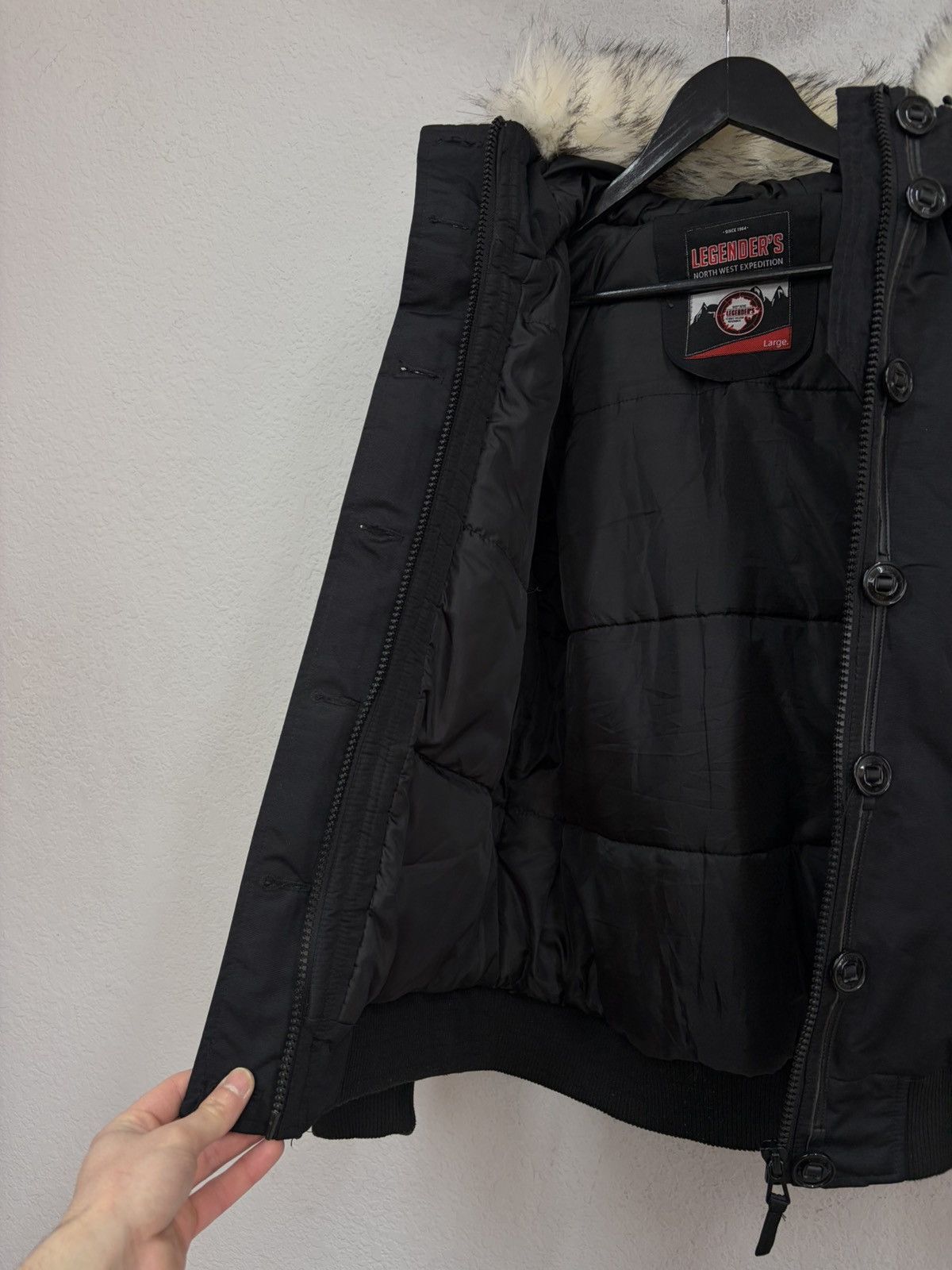 If Six Was Nine Vintage Rick Owens Vibe Black Bomber Jacket Faux Fur Collar Size US M / EU 48-50 / 2 - 22 Thumbnail