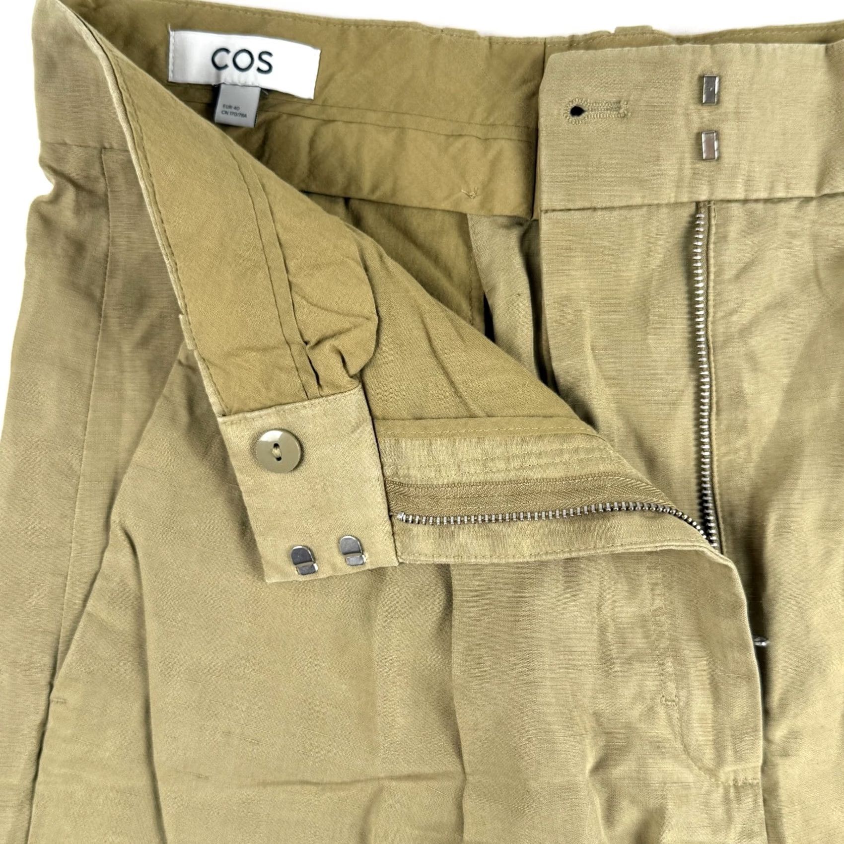 Cos COS Dress Pants Womens EU 40 Lyocell Linen Pleated Wide-Leg High Waist Beige Dress Pants Womens Regular XS-XL Size 27" / US 4 / IT 40 - 3 Thumbnail