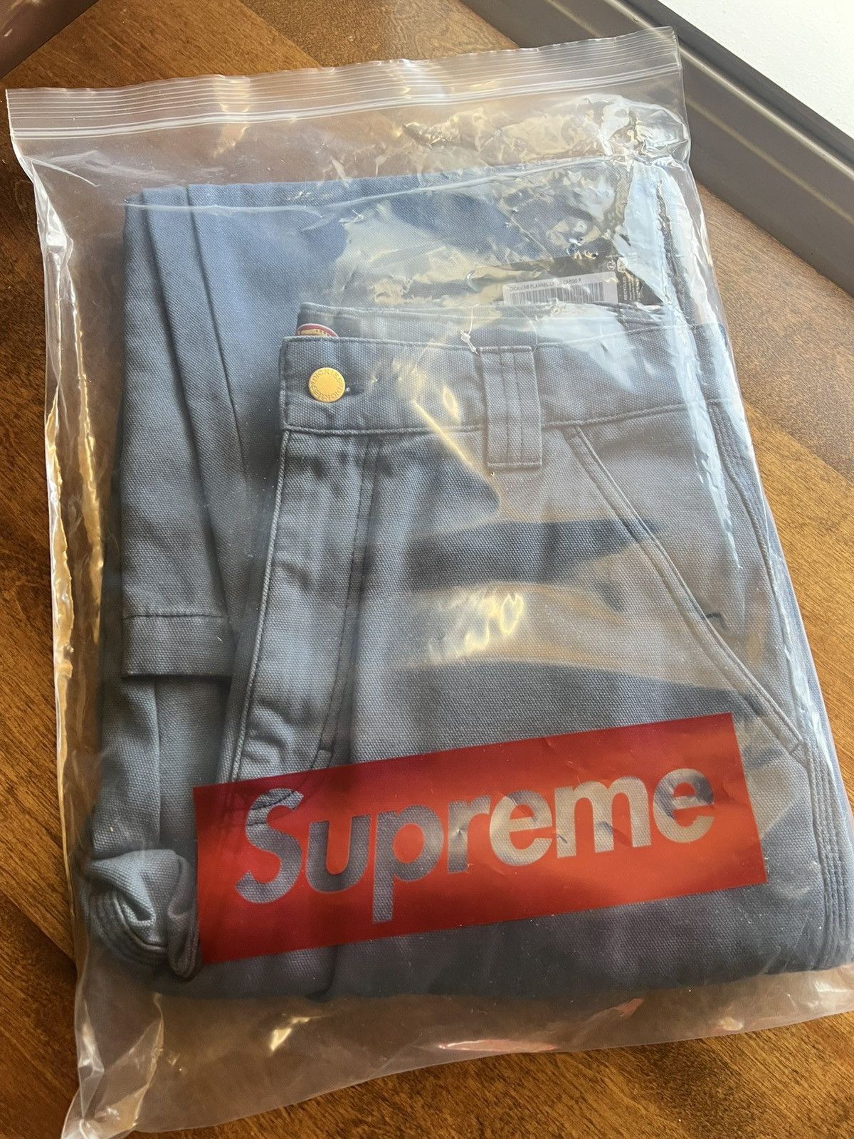 Dickies × Supreme Supreme Dickies Flannel Lined Cargo Pants Blue Size US 30 / EU 46 - 4 Thumbnail
