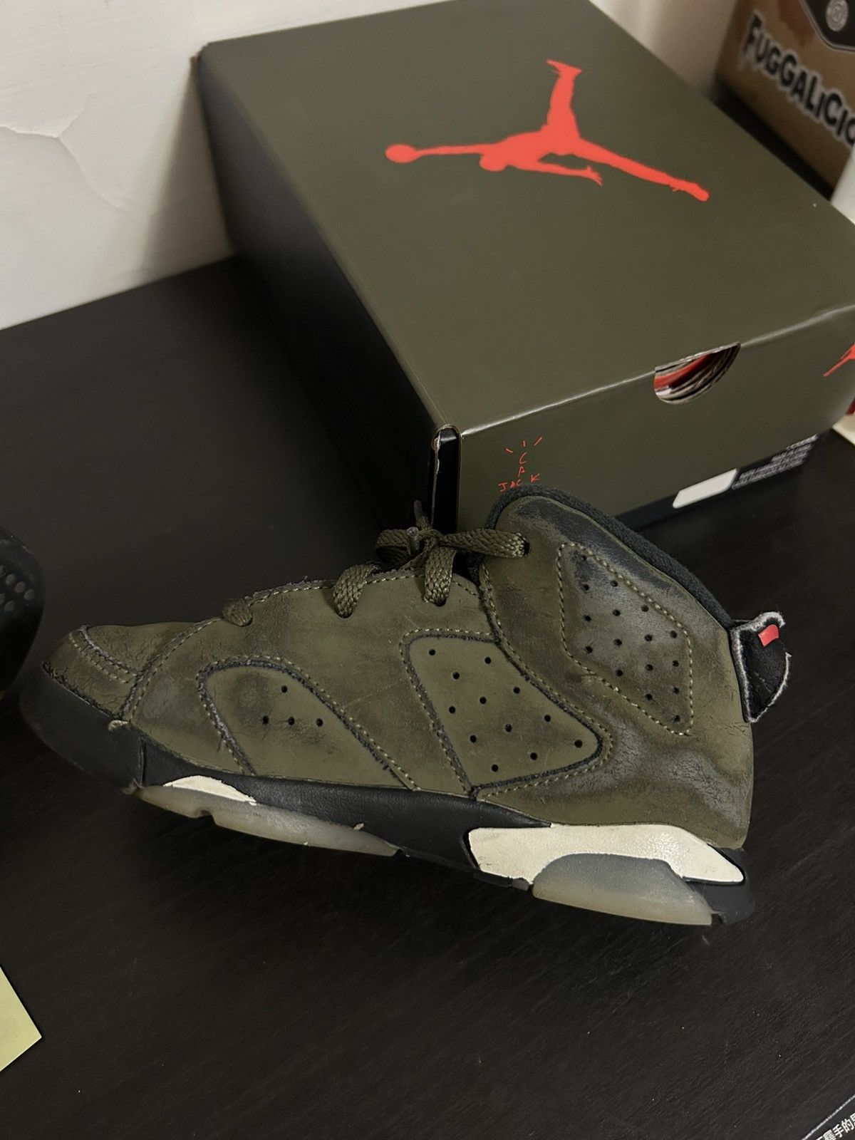 Nike (Kids) Nike Jordan 6 Travis Olive TD 10C Size US 5 / EU 37 - 7 Thumbnail