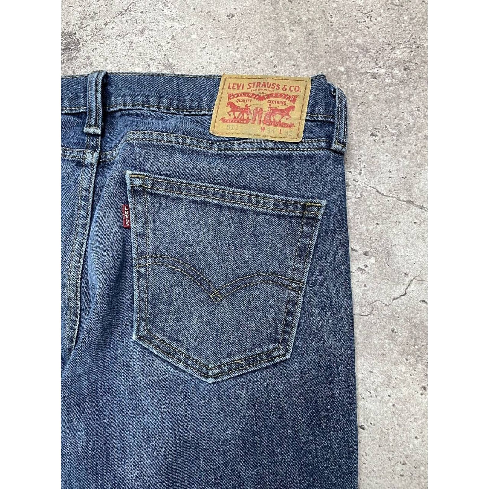 Levi's × Vintage Levi’s 511 Slim Fit Blue Jeans Men’s Straight Denim Classic Size US 33 - 5 Thumbnail