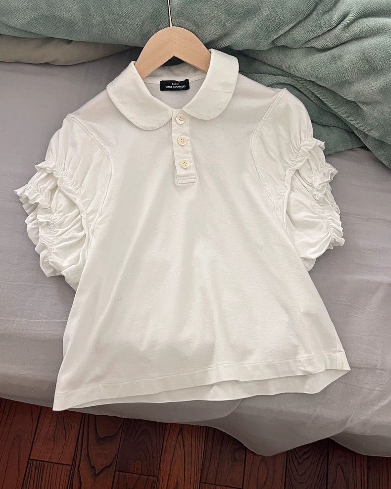 Comme des Garcons Comme Des Garcons White gold ingot collar short sleeved s Size M / US 6-8 / IT 42-44 - 1 Thumbnail