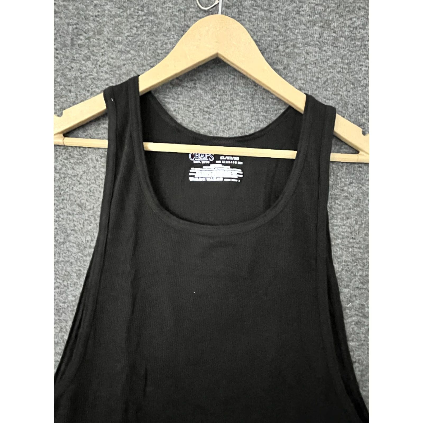 Chaps Chaps Tank Top Mens Ribbed Black 2XL Cotton Polyester Crew Neck Sleeveless All Seasons Sports Short Sleeves Regular Fit Shirt Mens Black 2XL Size US XXL / EU 58 / 5 - 3 Thumbnail
