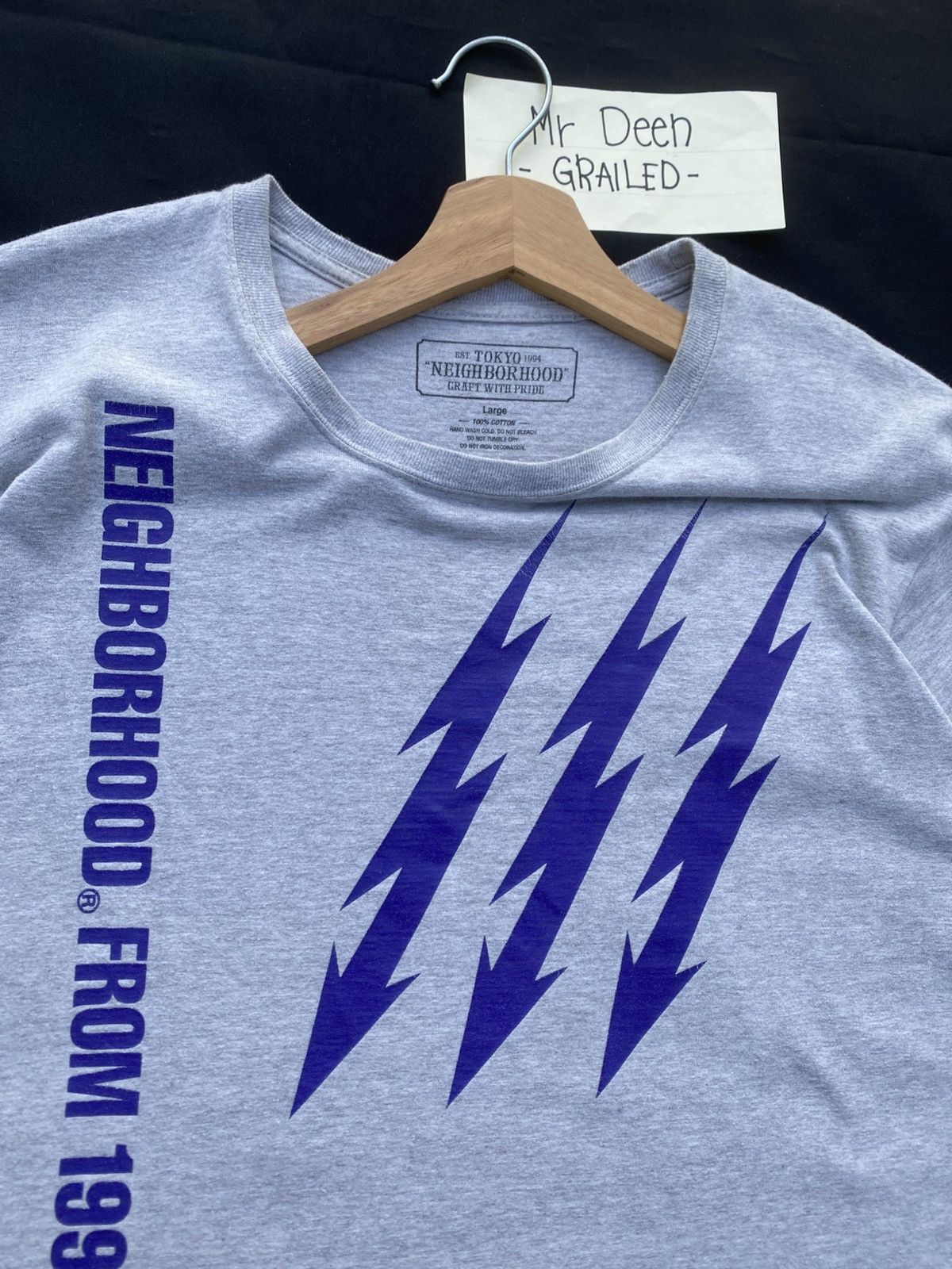 Neighborhood Rare Neighborhood Familia Japanese Brand Grey Tshirt Size US L / EU 52-54 / 3 - 9 Thumbnail