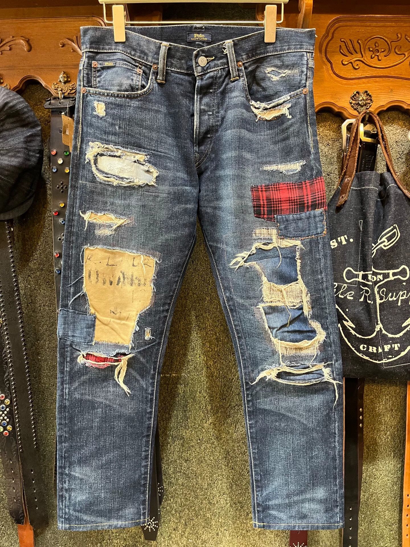 RRL Ralph Lauren rrl patchwork distressed denim jeans Size US 32 / EU 48 - 1 Thumbnail