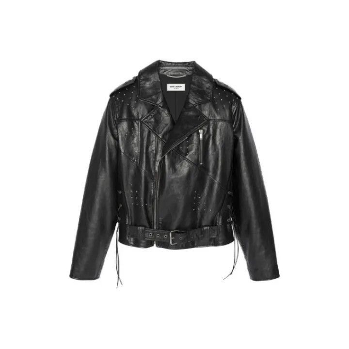 Saint Laurent Paris Saint Laurent Black Studded Leather Jacket-2507 Size US M / EU 48-50 / 2 - 7 Thumbnail