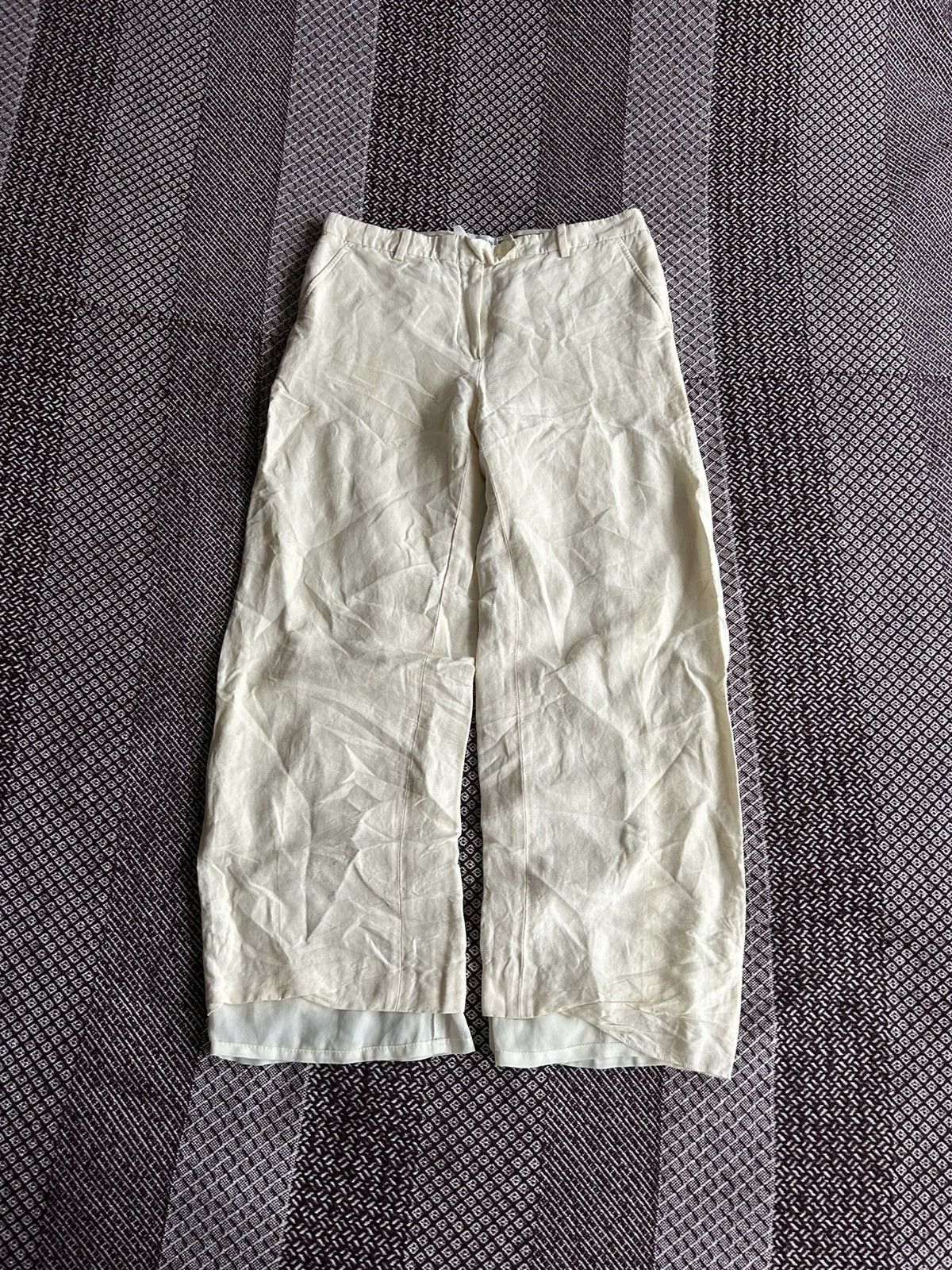 Armani Collezioni Vintage Armani Collezioni Linen Pants Solid Style Size 40 Size 27" / US 4 / IT 40 - 1 Thumbnail