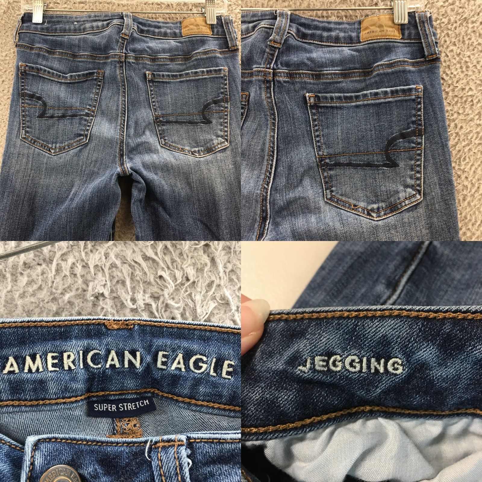 American Eagle Outfitters American Eagle Outfitters Jegging Jeans Womens 8L Blue Denim Regular Stretch Pocket 5-Pocket Design Size 30" / US 8 / IT 44 - 9 Thumbnail