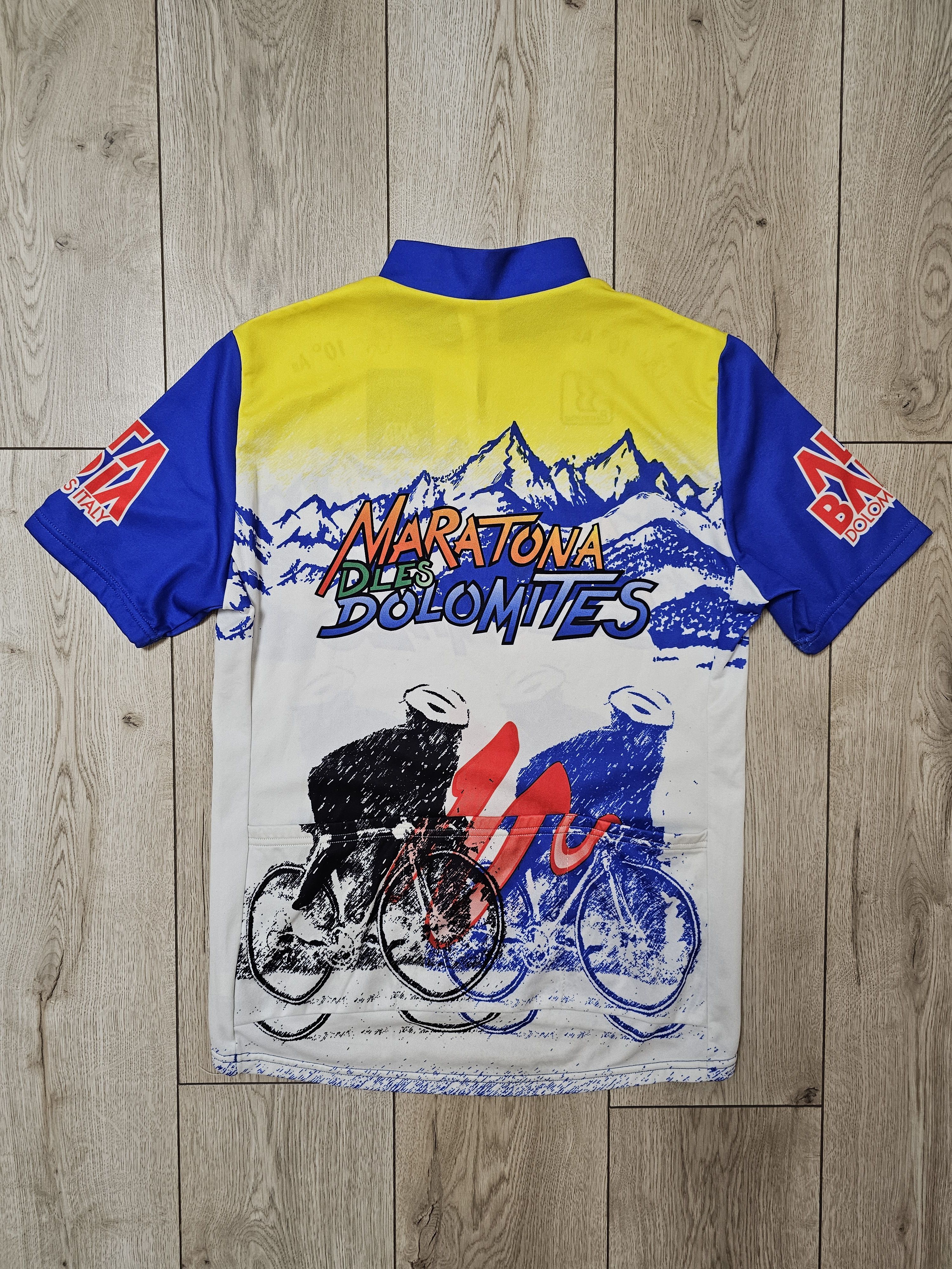 Vintage CYCLING JERSEY 90s MARATONA DLES DOLOMITES CYCLING JERSEY Size US XXL / EU 58 / 5 - 2 Thumbnail