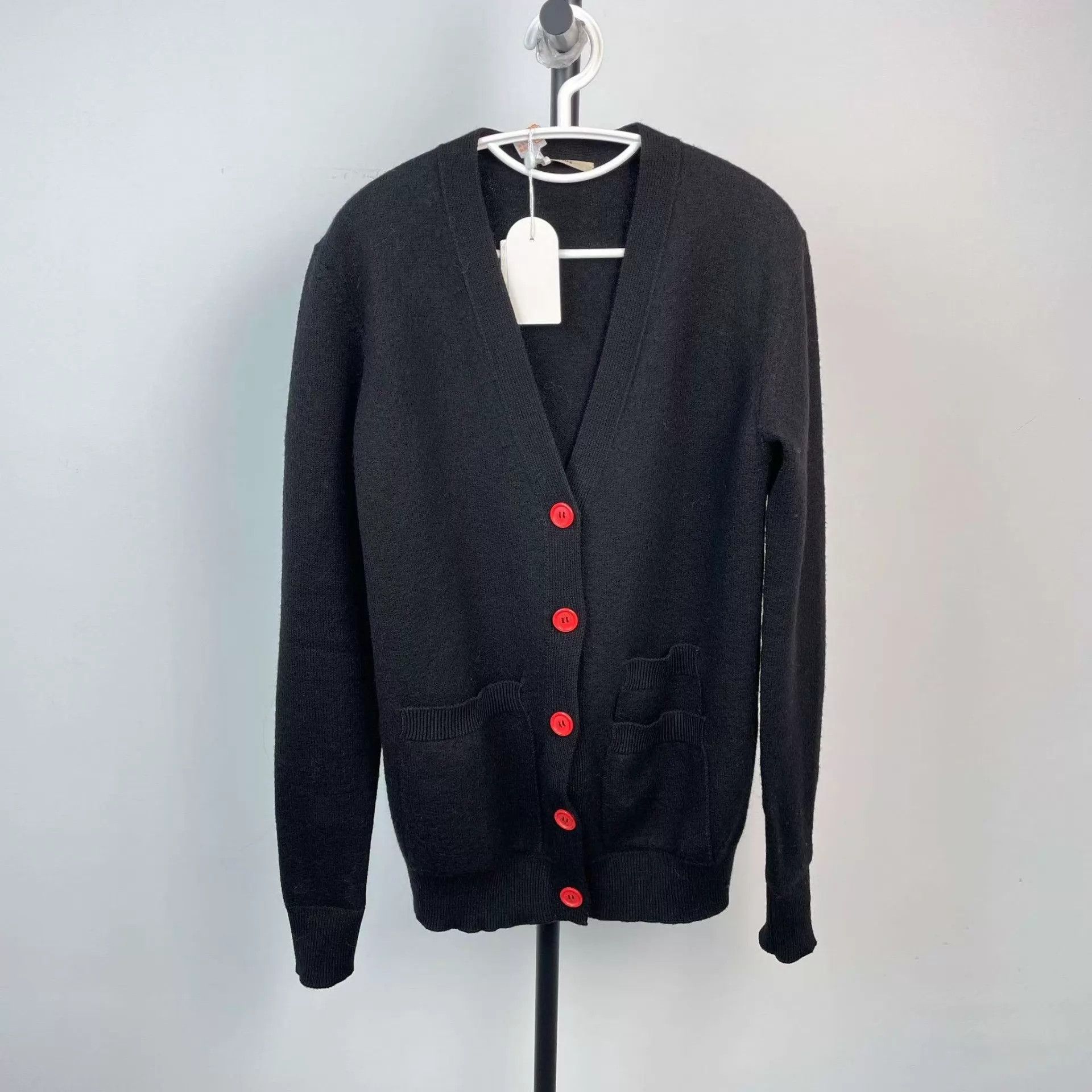 Celine Celine knit cardigan XS black and red Size XS / US 0-2 / IT 36-38 - 1 Thumbnail