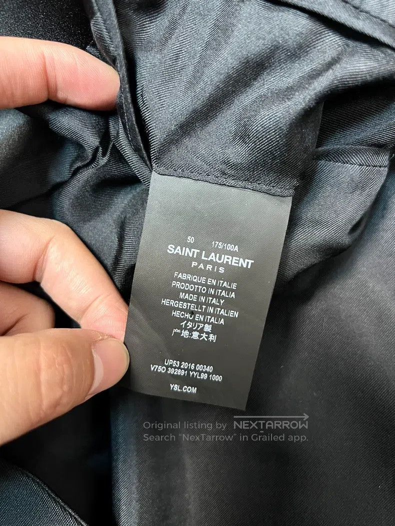 Saint Laurent Paris Saint Laurent Paris Satin Shawl Collar Wool Smoking Jacket Size US M / EU 48-50 / 2 - 5 Thumbnail