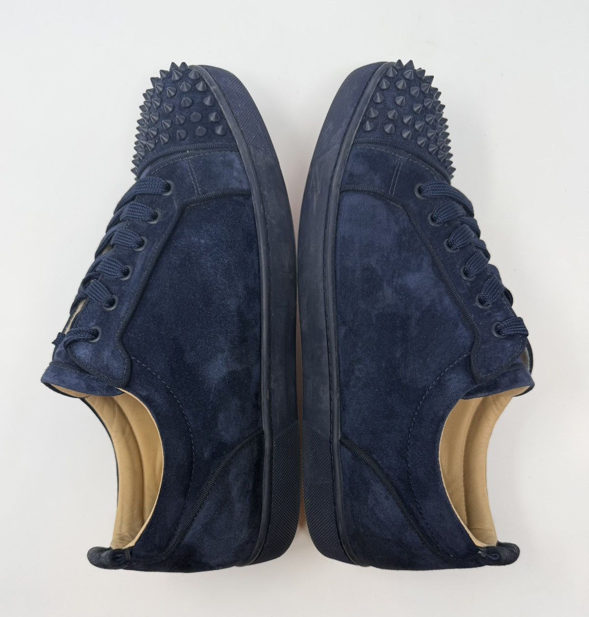 Christian Louboutin Christian Louboutin Louis Junior Spike Sneaker Navy Suede Size US 11.5 / EU 44-45 - 3 Thumbnail