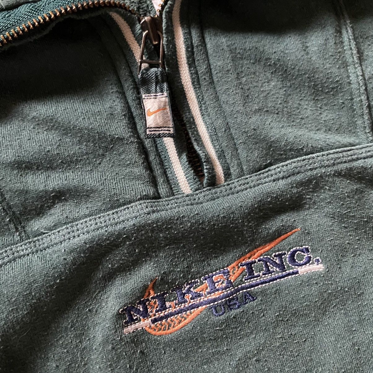 Nike × Vintage Vintage Spell Out Nike Inc. 90s Half zip sweatshirt Sweater Size US XL / EU 56 / 4 - 3 Thumbnail