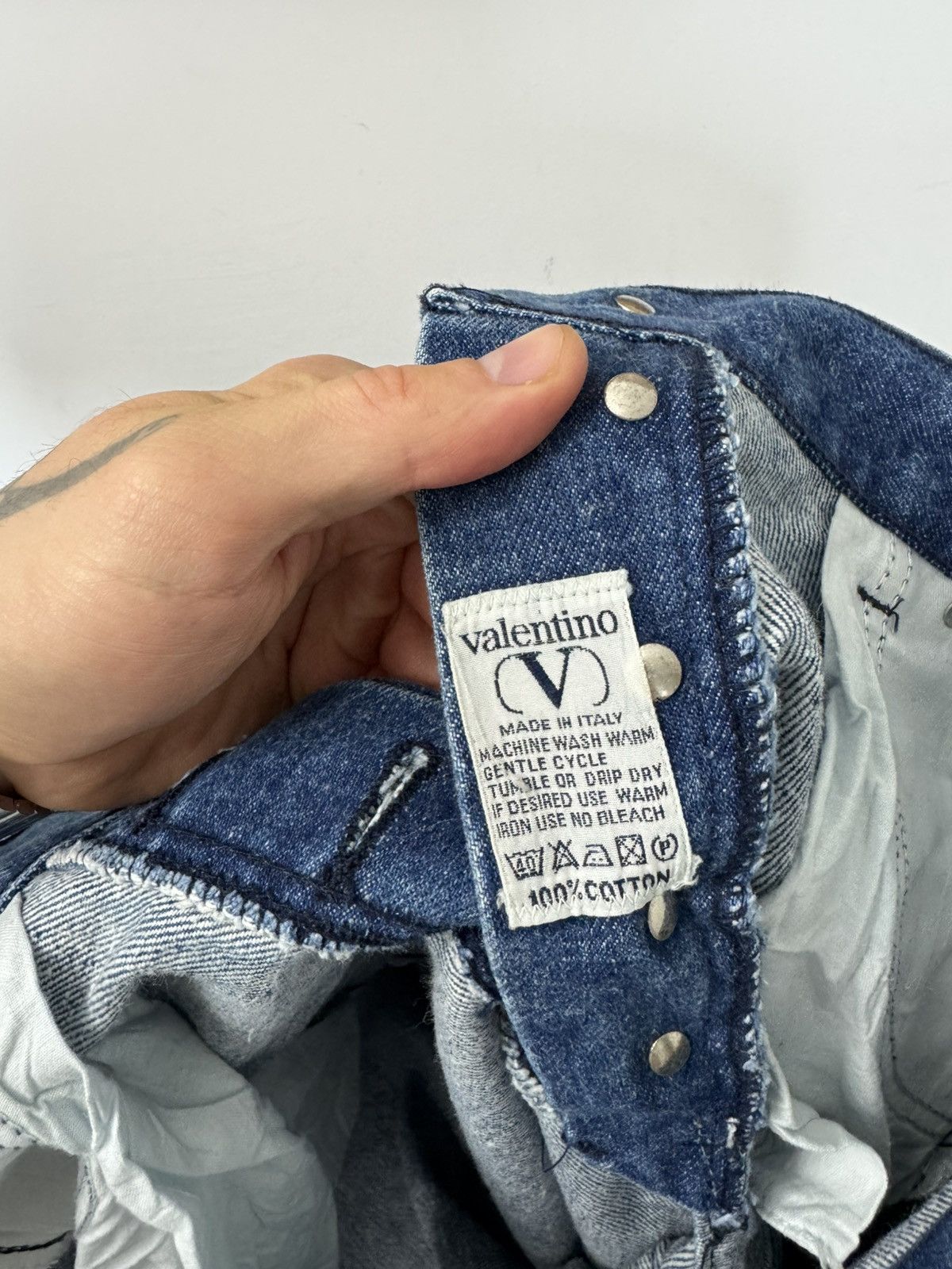 Valentino Vintage VALENTINO Jeans Denim 90s Classic Blue Pant Luxury Size US 33 - 5 Thumbnail