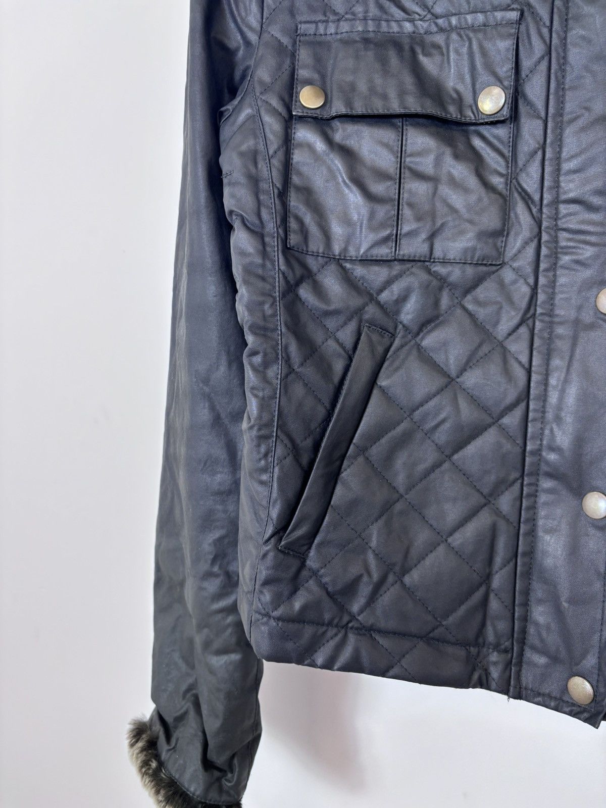 Belstaff Belstaff Gold Label Women’s Black Waxed Jacket Fur Trim Size L / US 10 / IT 46 - 6 Thumbnail