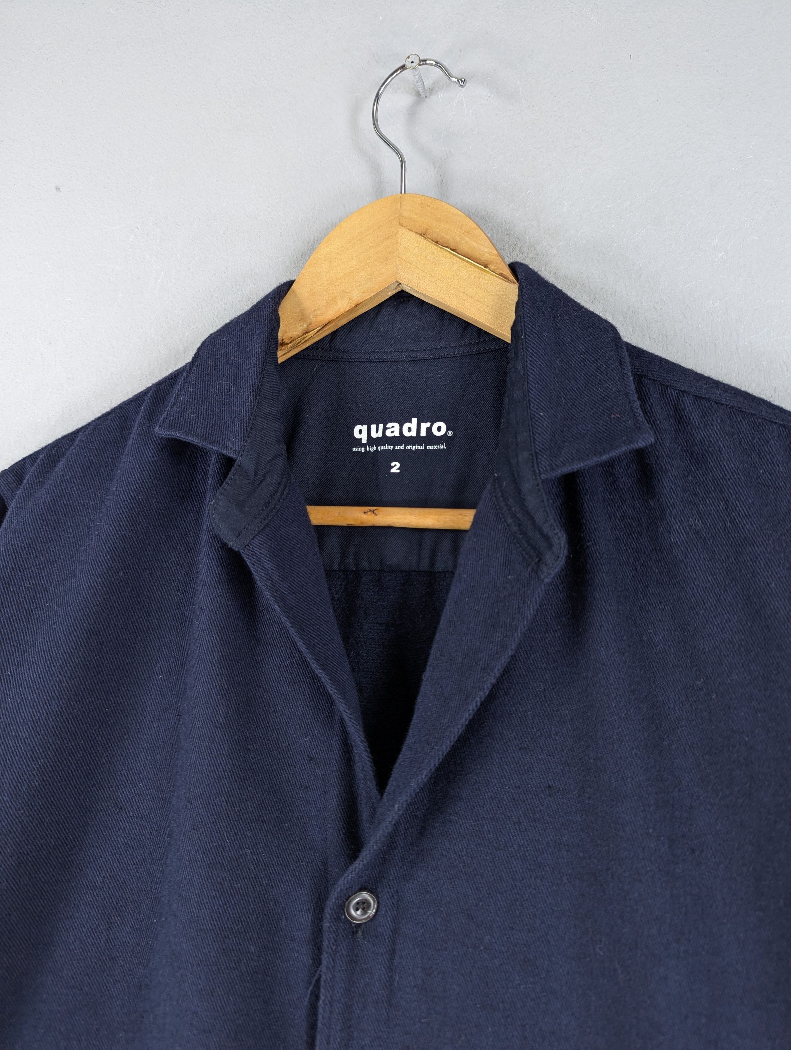 Japanese Brand Navy Blue Quadro Japan Button Ups Jacket Size 2 Size US M / EU 48-50 / 2 - 4 Thumbnail