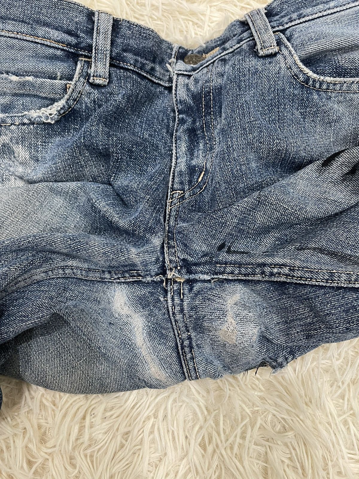 Japanese Brand Ozone Rocks Thrashed Redline Japan Denim Size US 31 - 12 Thumbnail