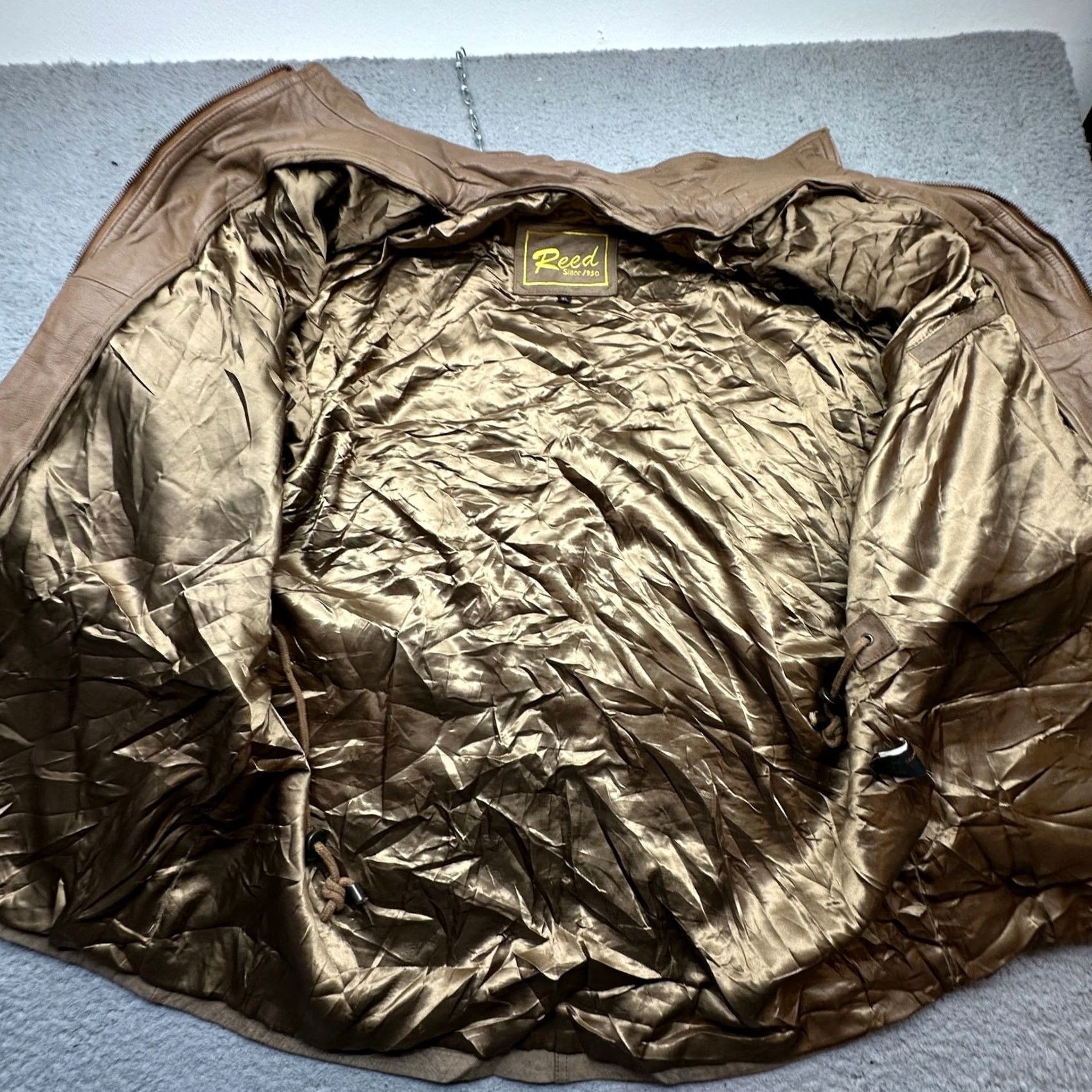 Vintage VINTAGE Reed Leather Barn Chore Coat Jacket Mens XL Khaki Tan Butter Soft Heavy Lined Coat Size US XL / EU 56 / 4 - 7 Thumbnail